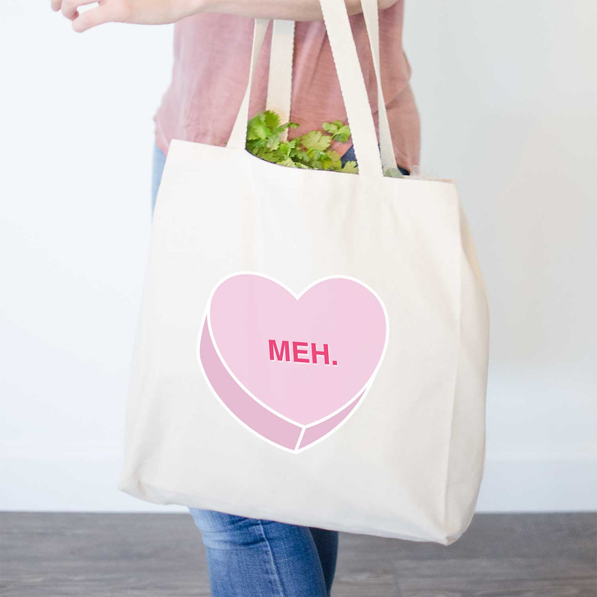 Meh Valentine Candy Heart  - Tote Bag