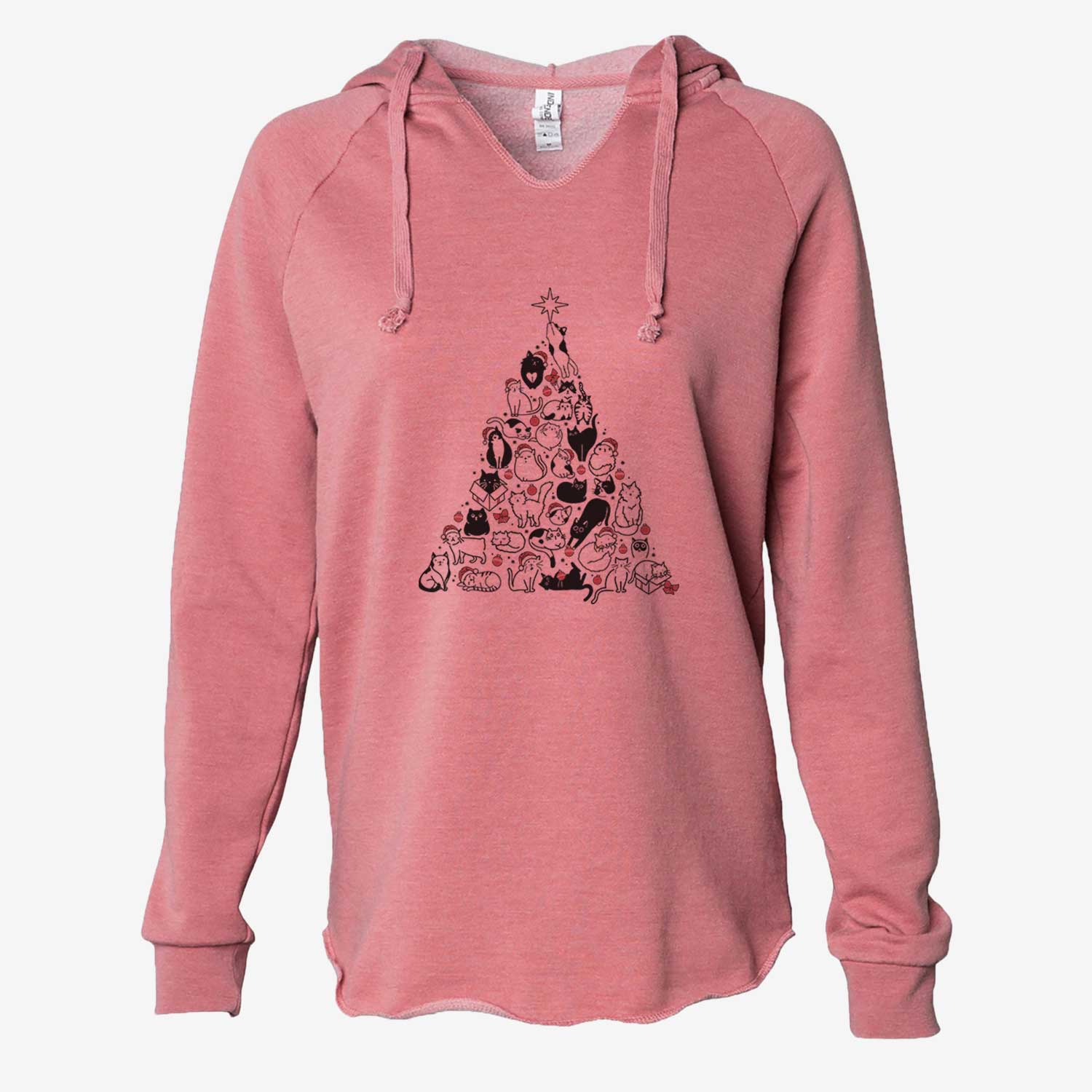 Christmas Tree of Cats - Cali Wave Hooded Sweatshirt