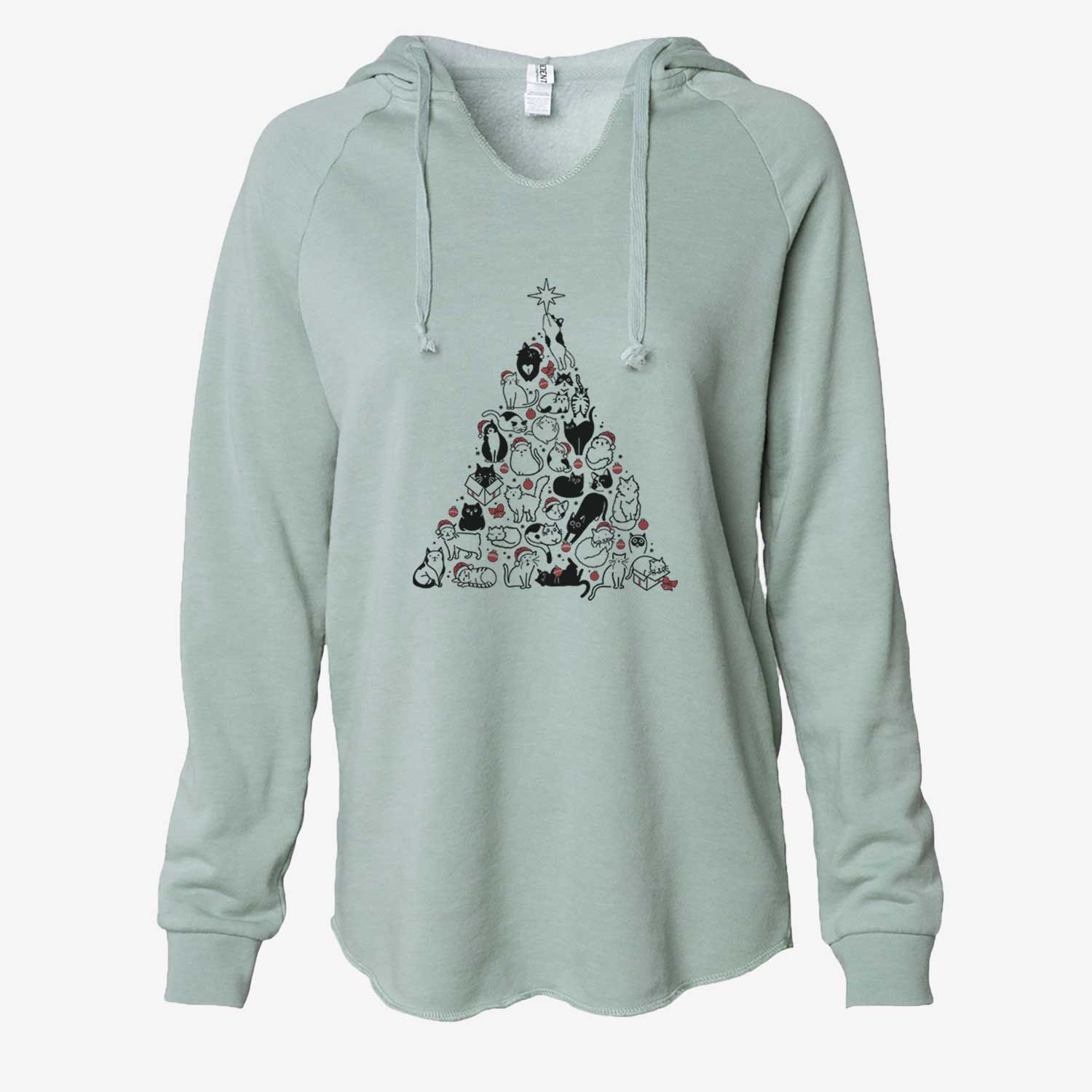 Christmas Tree of Cats - Cali Wave Hooded Sweatshirt