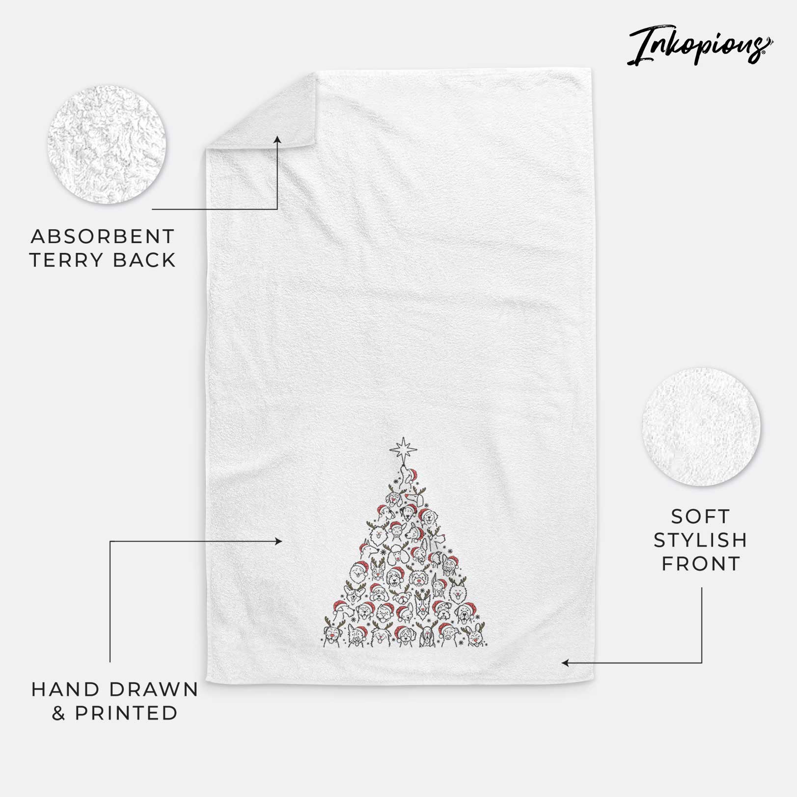 Christmas Tree of Dogs - Decorative Hand Towel