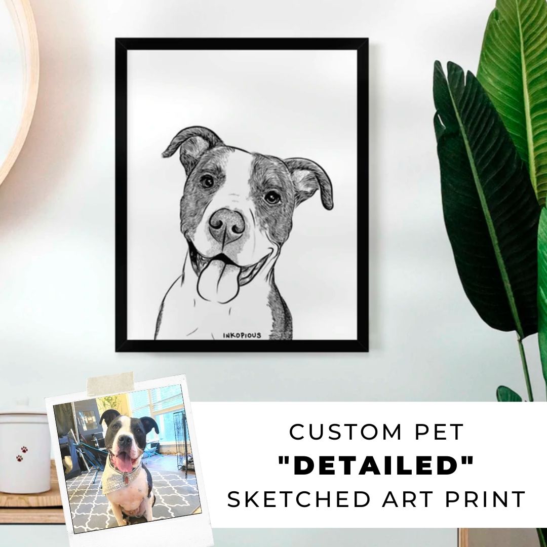 Custom Detailed Pet Portrait | Art Print