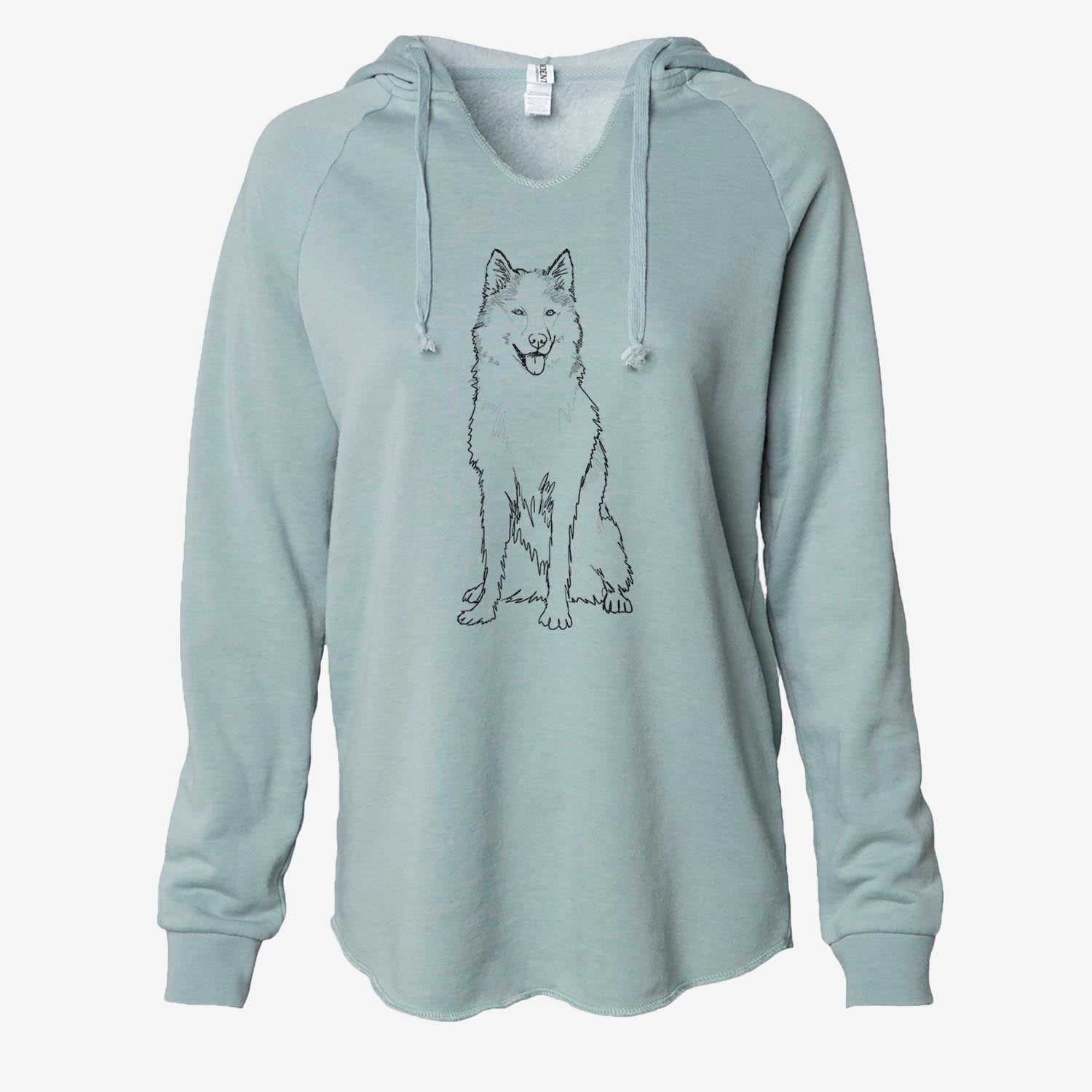 Doodled Allie the Siberian Husky - Cali Wave Hooded Sweatshirt