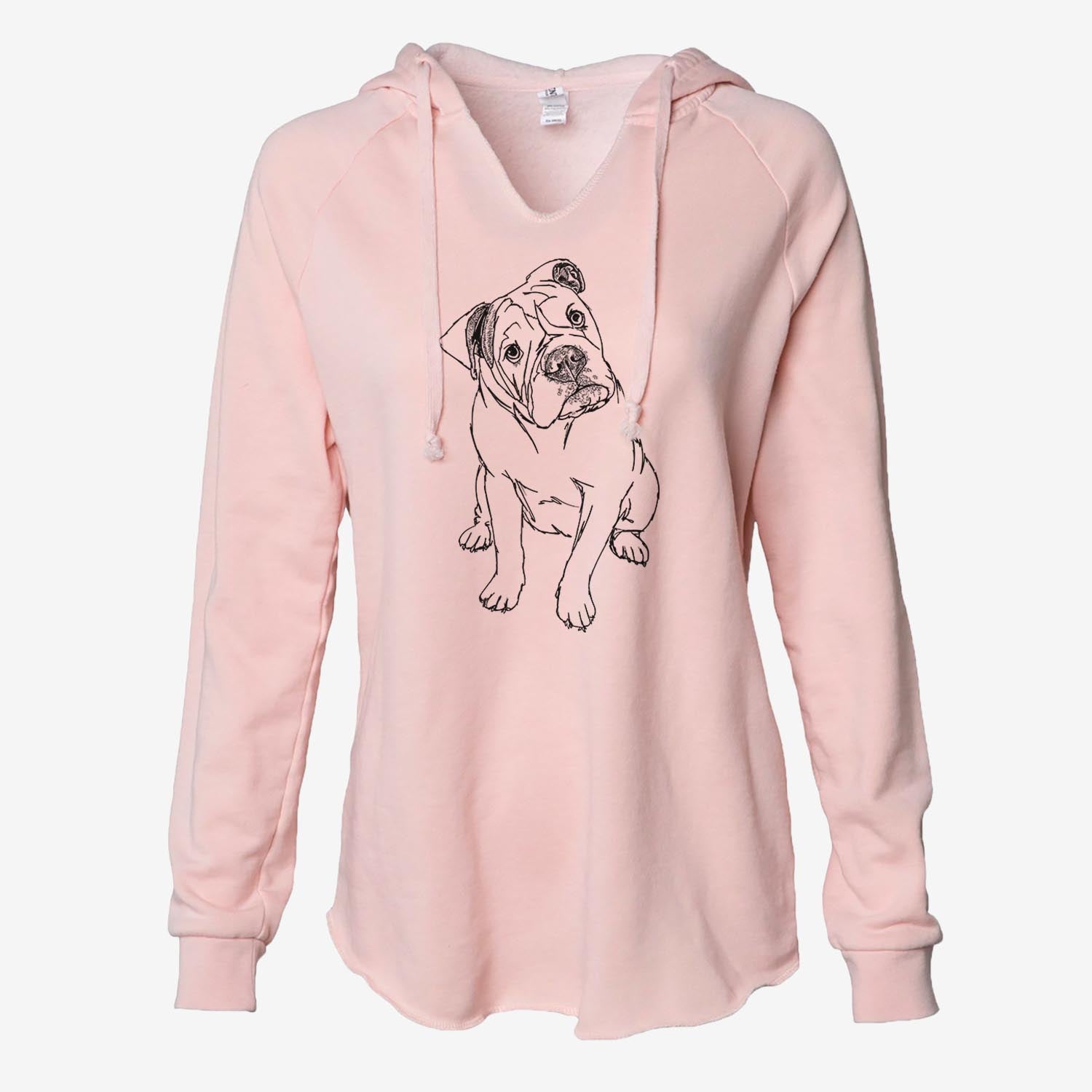 Doodled Archie the Olde English Bulldog - Cali Wave Hooded Sweatshirt