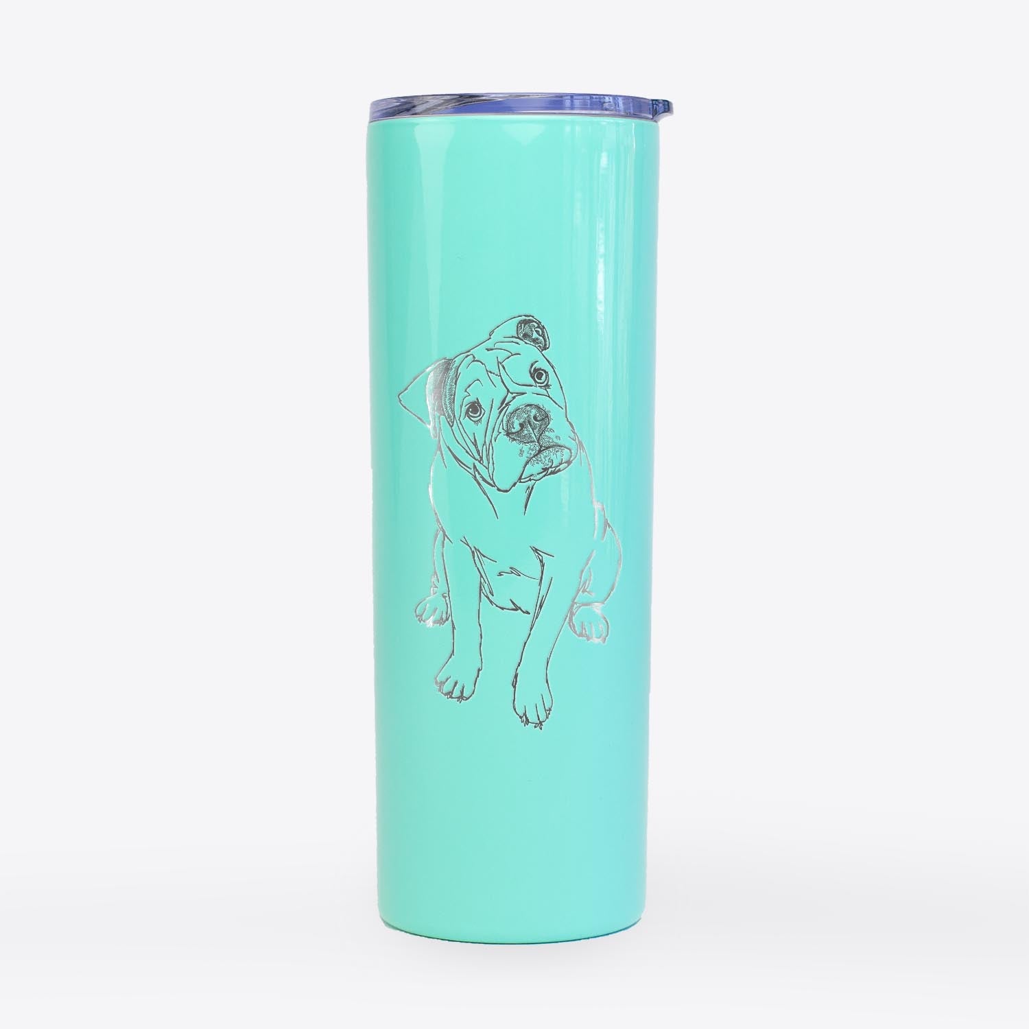 Doodled Archie the Olde English Bulldog - 20oz Skinny Tumbler