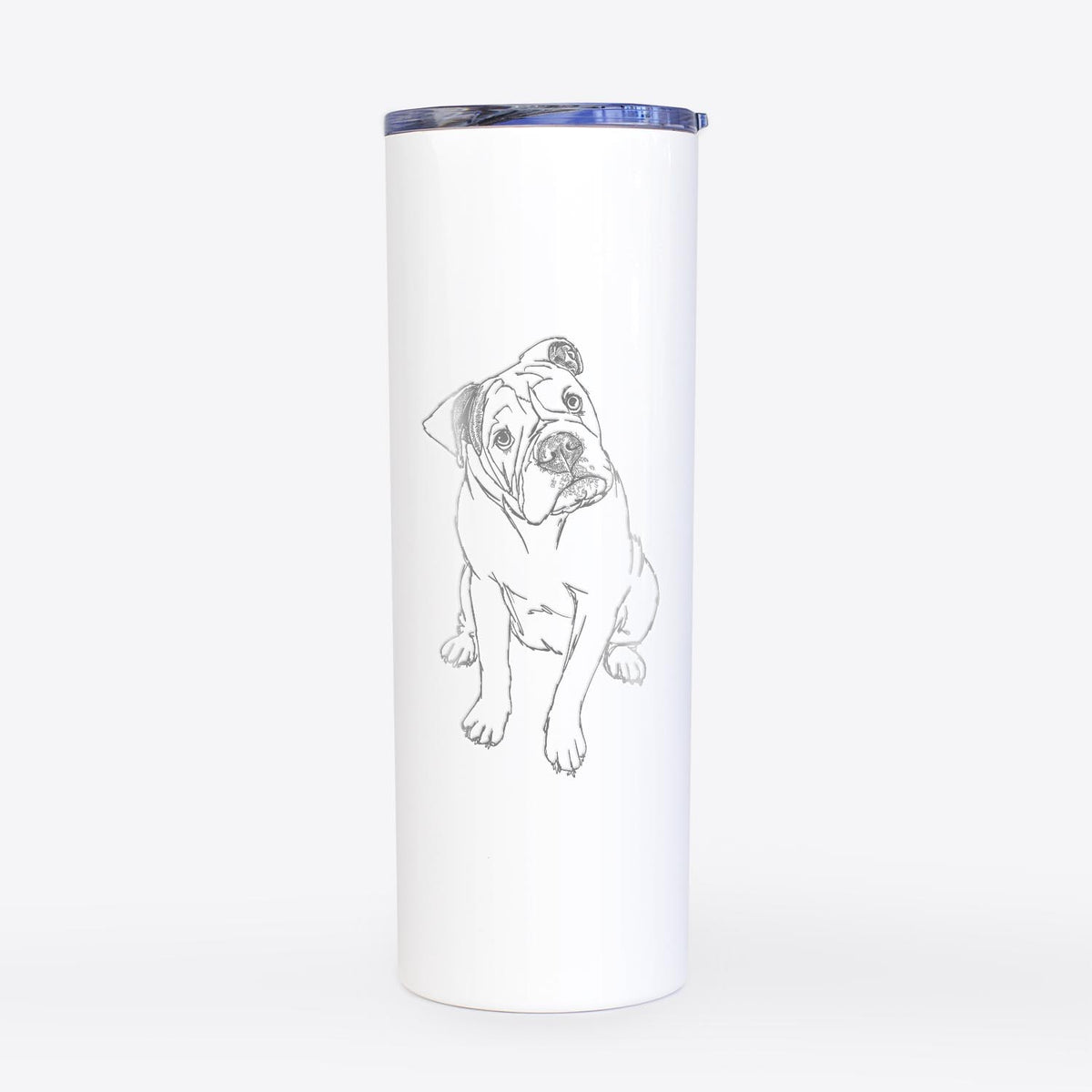 Doodled Archie the Olde English Bulldog - 20oz Skinny Tumbler