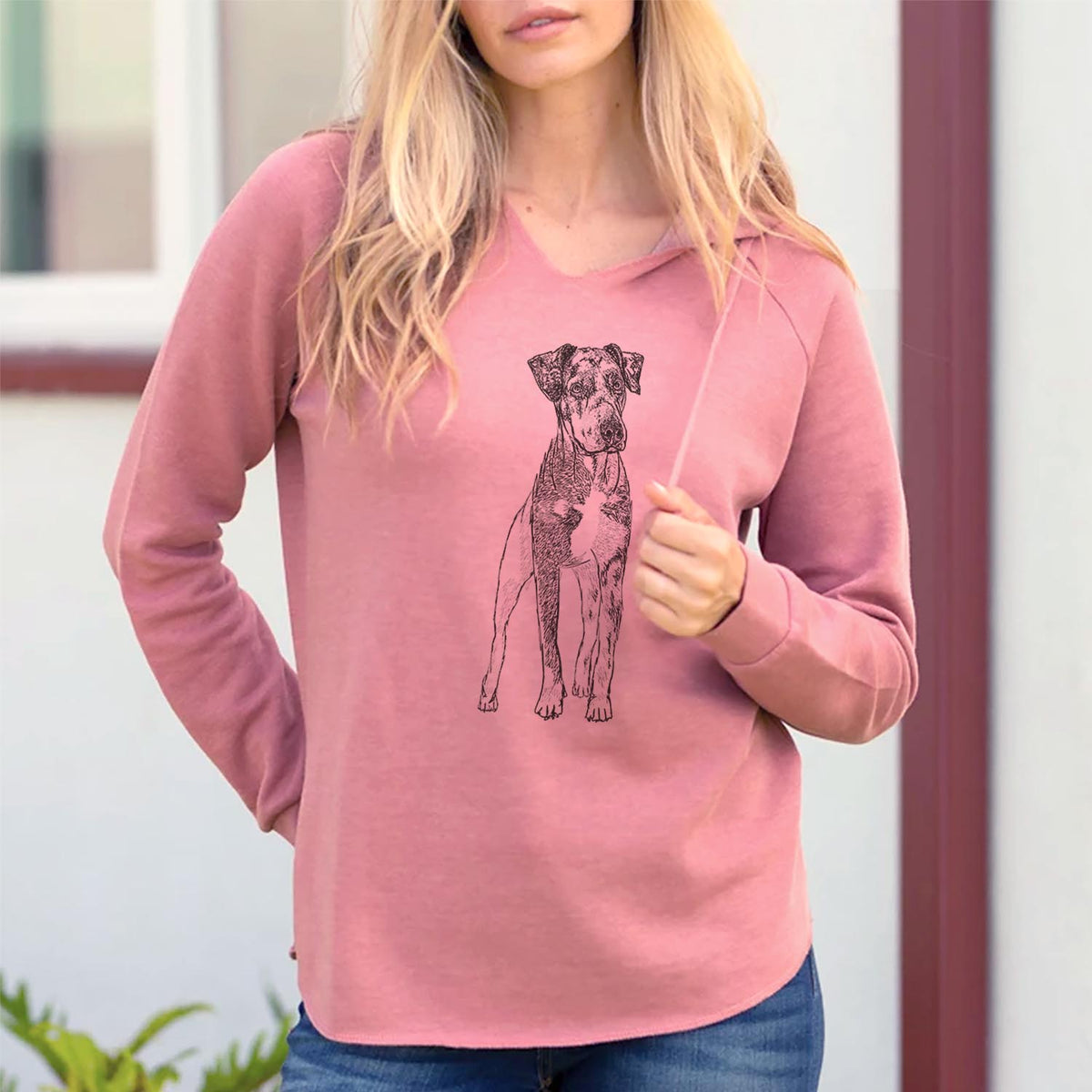 Doodled Bane the Catahoula - Cali Wave Hooded Sweatshirt