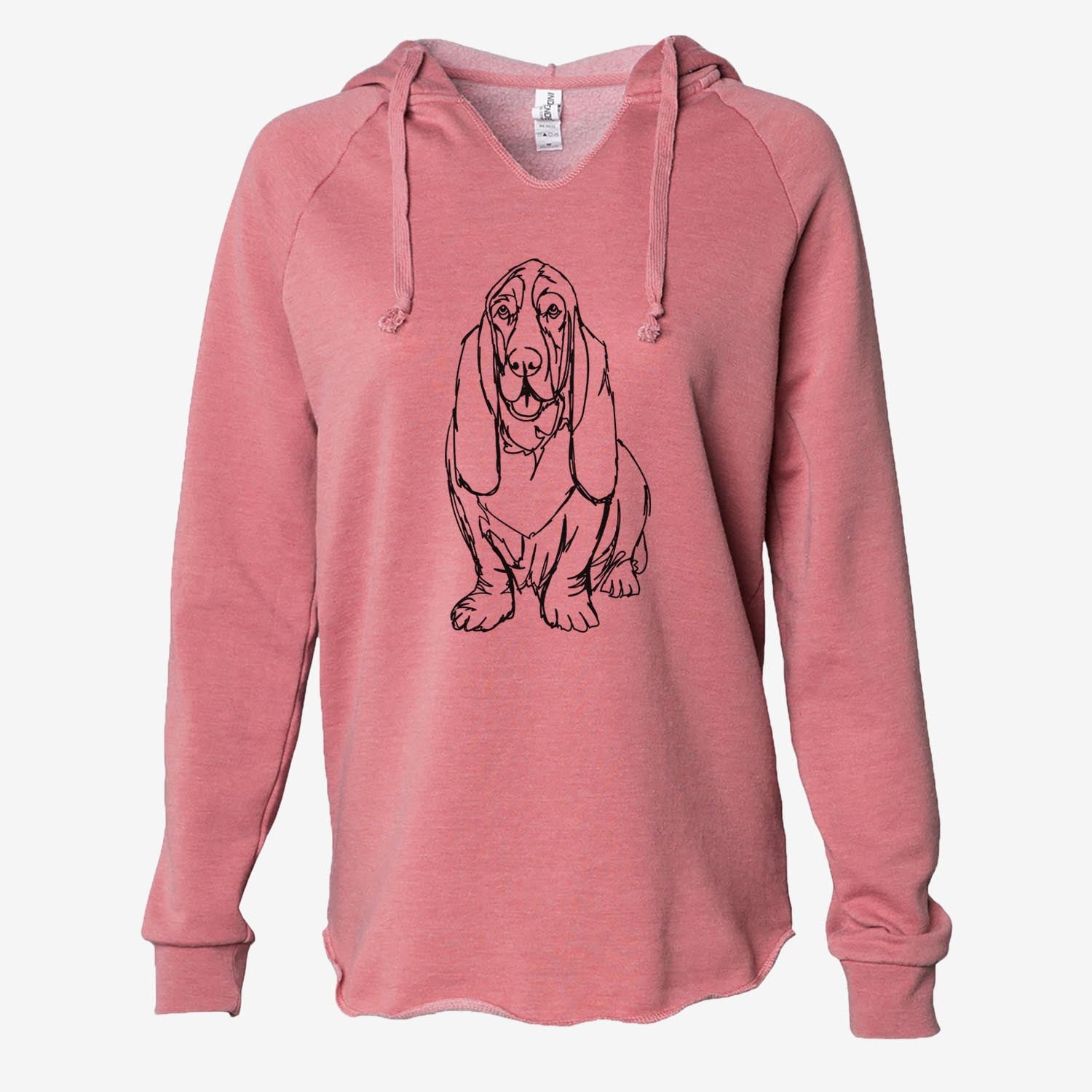 Doodled Basset Hound - Cali Wave Hooded Sweatshirt