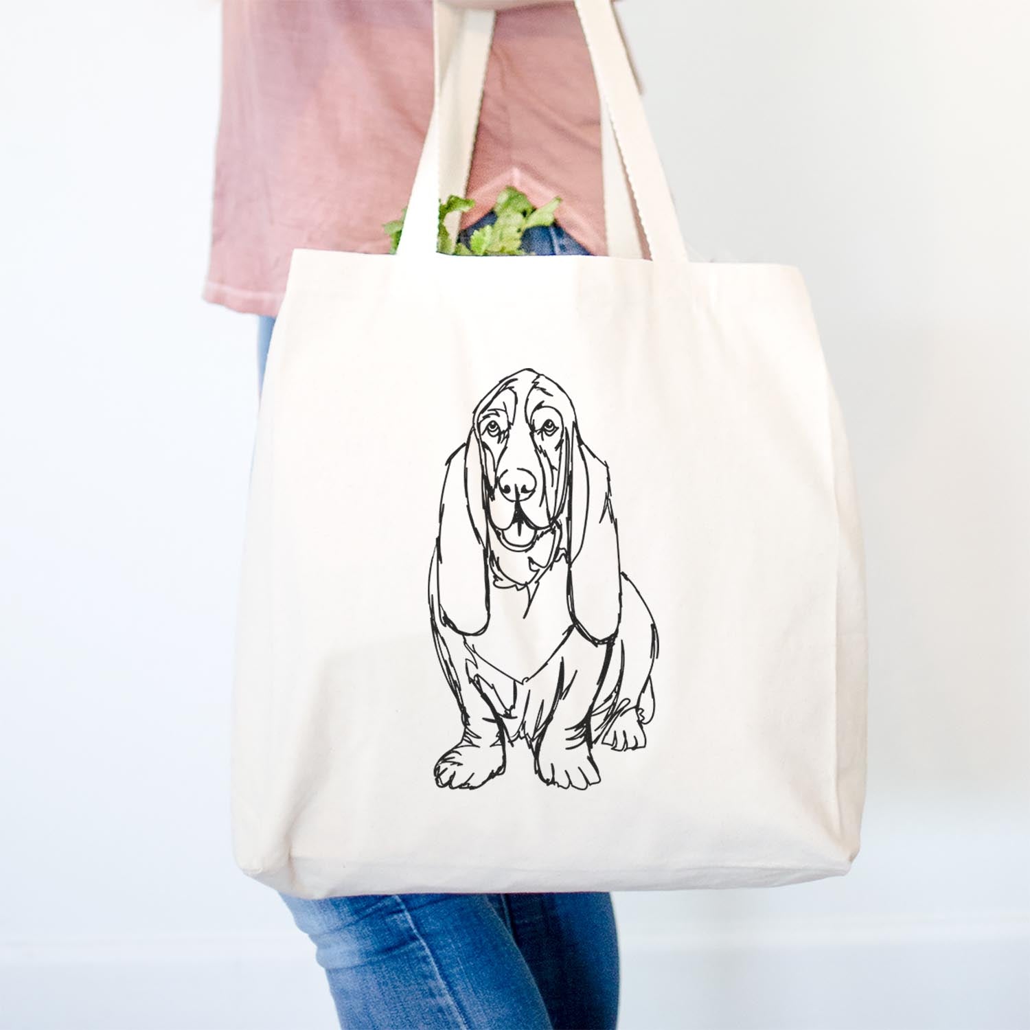 Doodled Basset Hound - Tote Bag