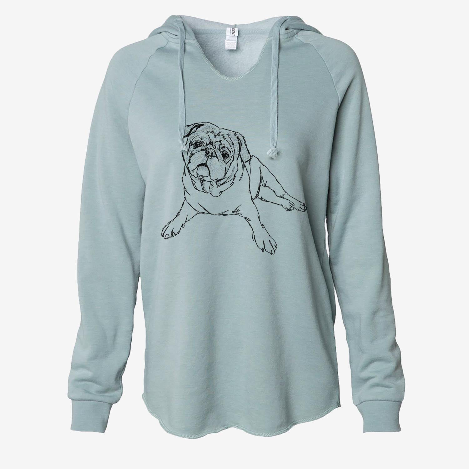 Doodled Benny the Pug - Cali Wave Hooded Sweatshirt