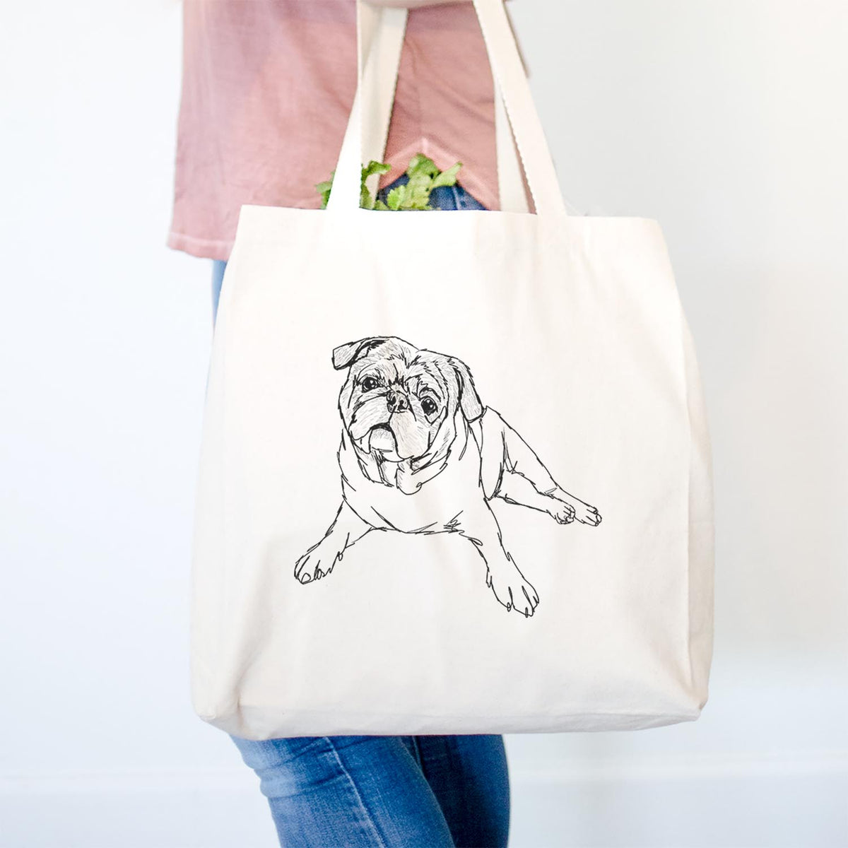 Doodled Benny the Pug - Tote Bag