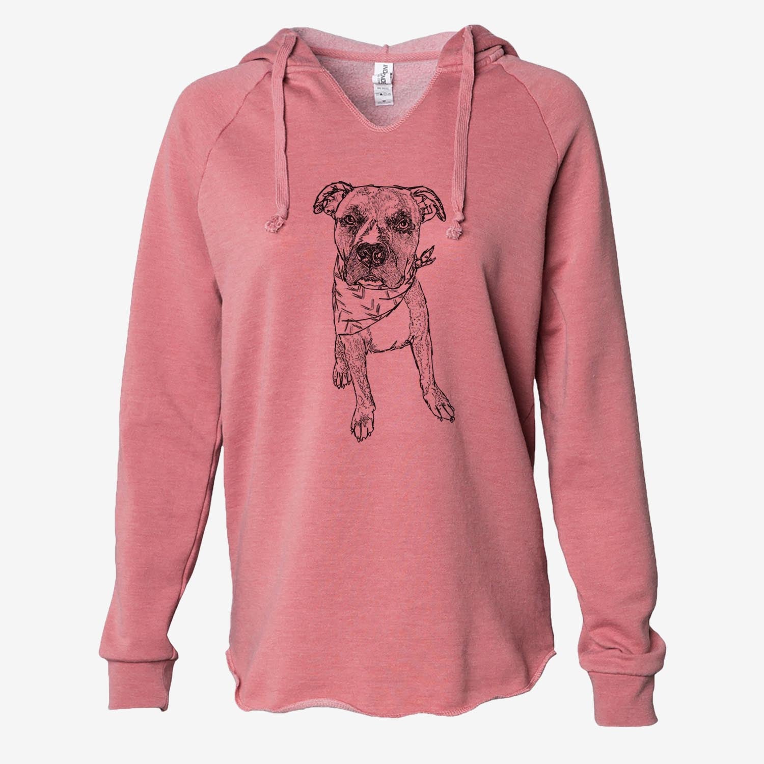 Doodled Benny the American Staffordshire Boxer Mix - Cali Wave Hooded Sweatshirt