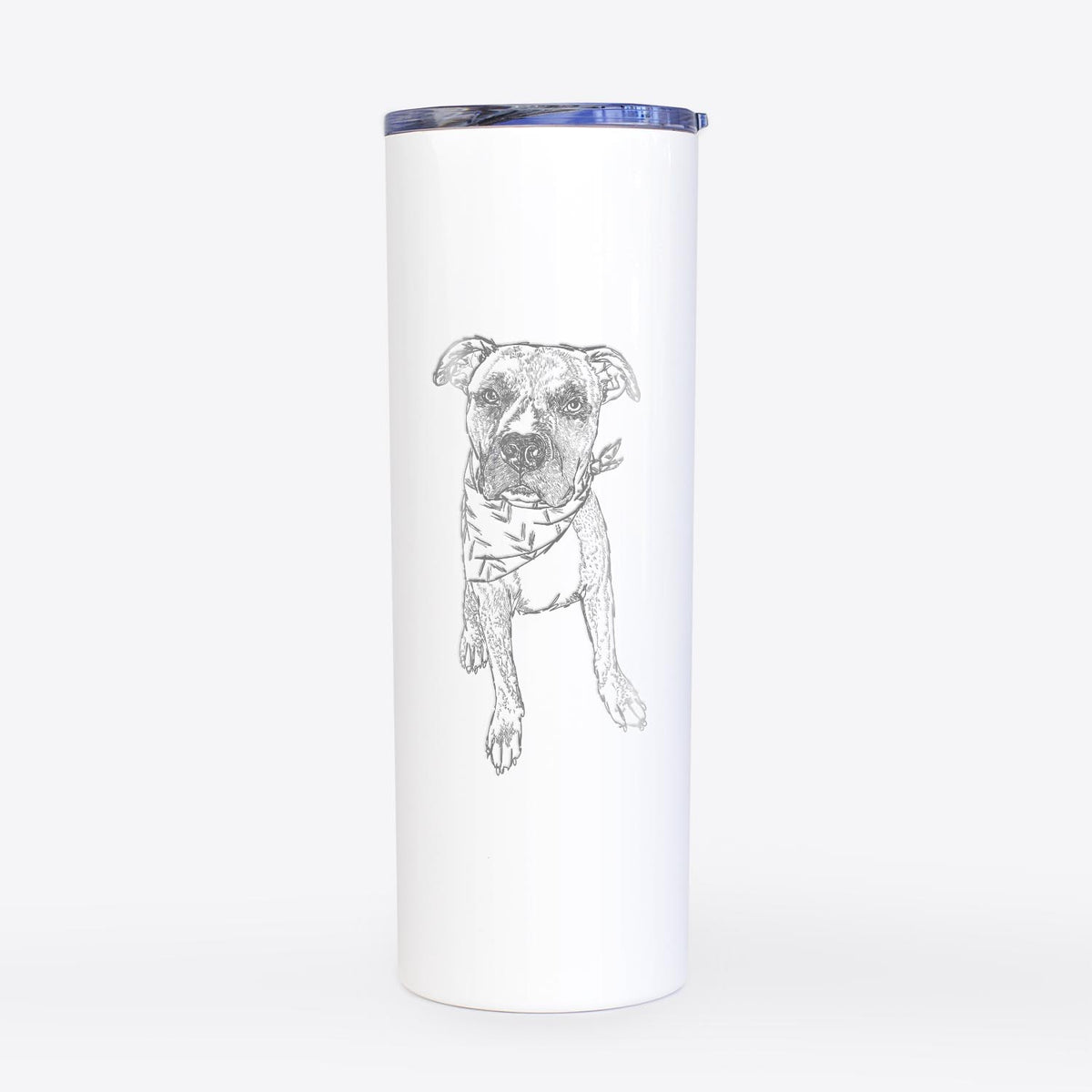 Doodled Benny the American Staffordshire Boxer Mix - 20oz Skinny Tumbler