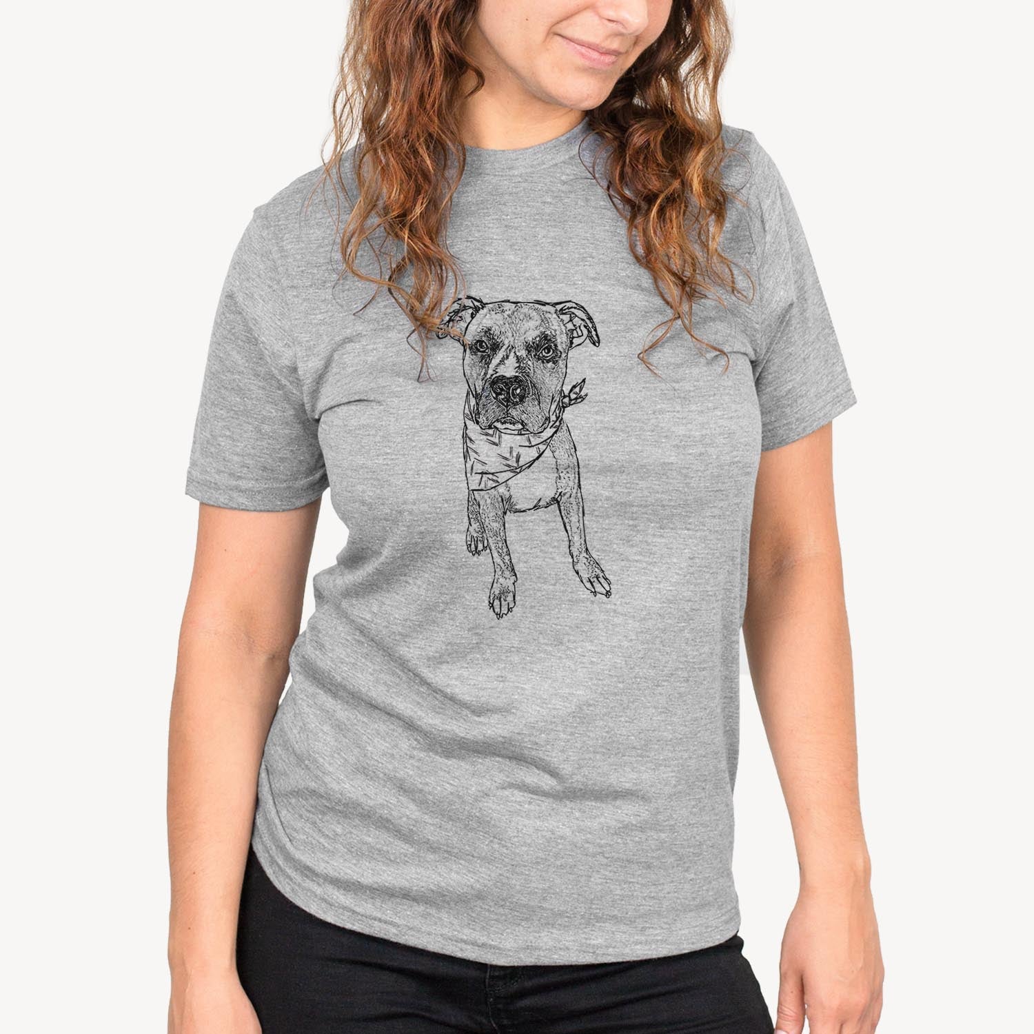 Doodled Benny the American Staffordshire Boxer Mix - Unisex Crewneck