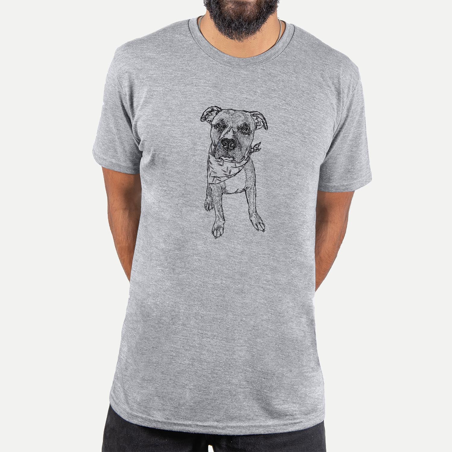 Doodled Benny the American Staffordshire Boxer Mix - Unisex Crewneck