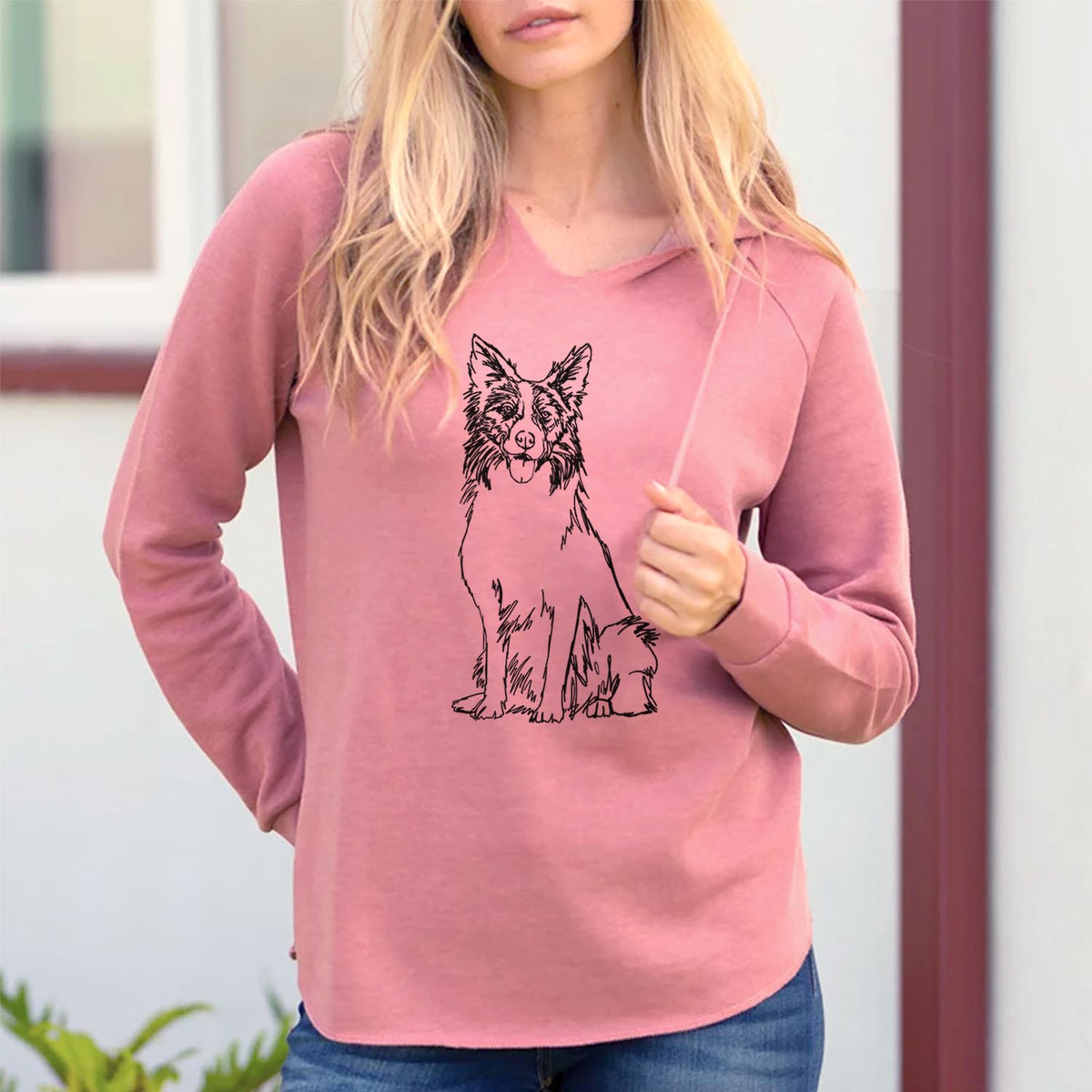 Doodled Border Collie - Cali Wave Hooded Sweatshirt