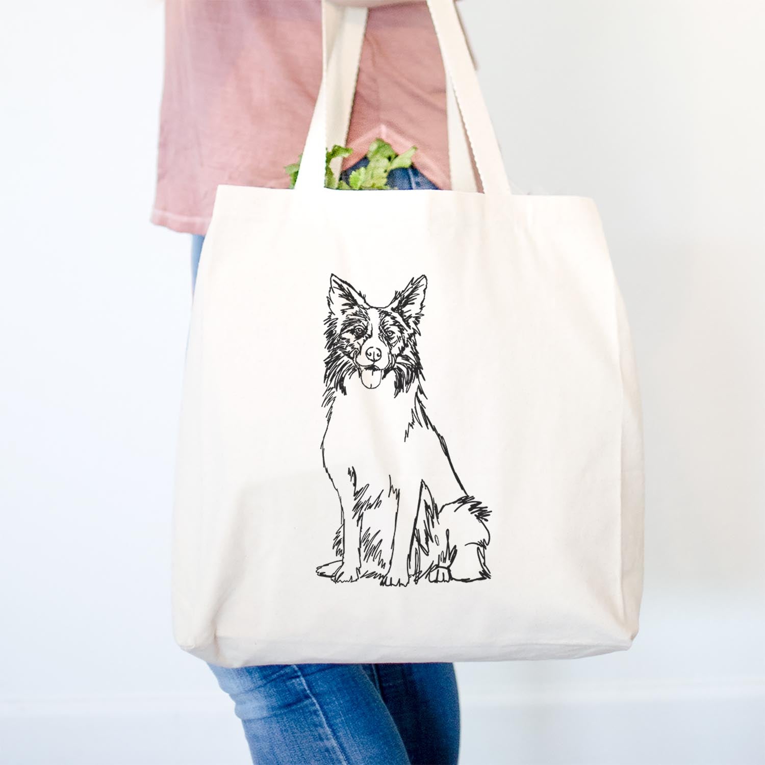 Doodled Border Collie - Tote Bag