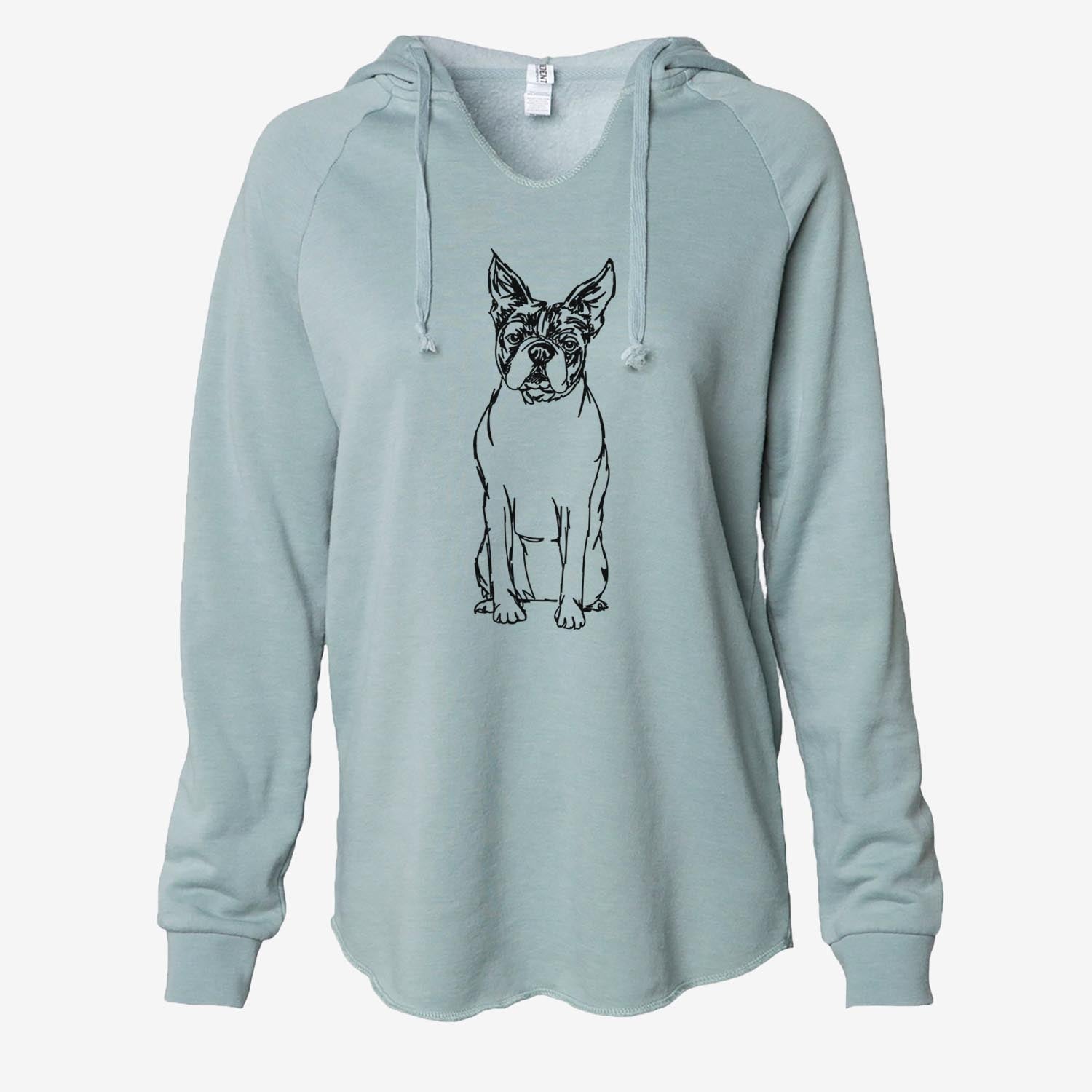 Doodled Boston Terrier - Cali Wave Hooded Sweatshirt