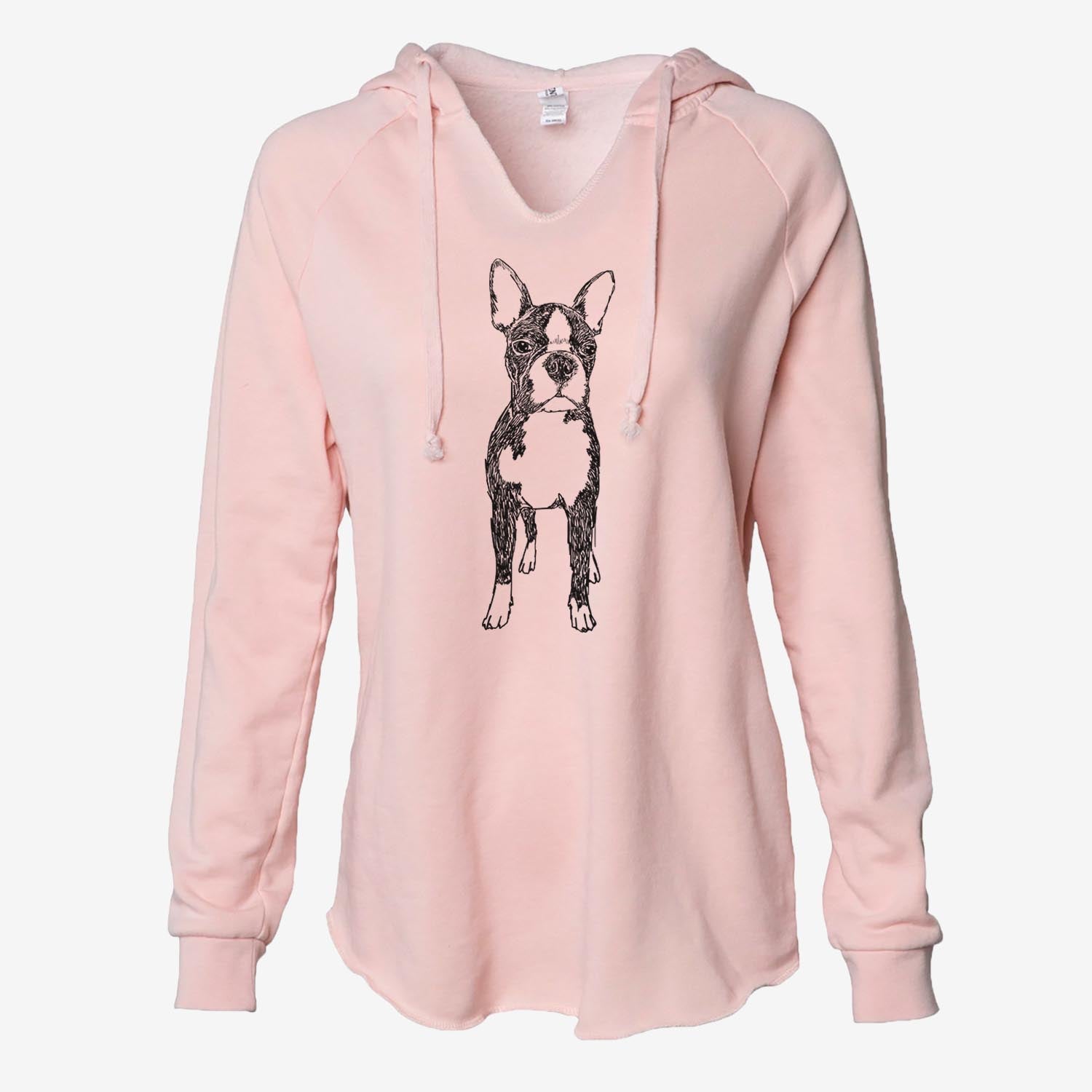 Doodled Cooper the Boston Terrier - Cali Wave Hooded Sweatshirt
