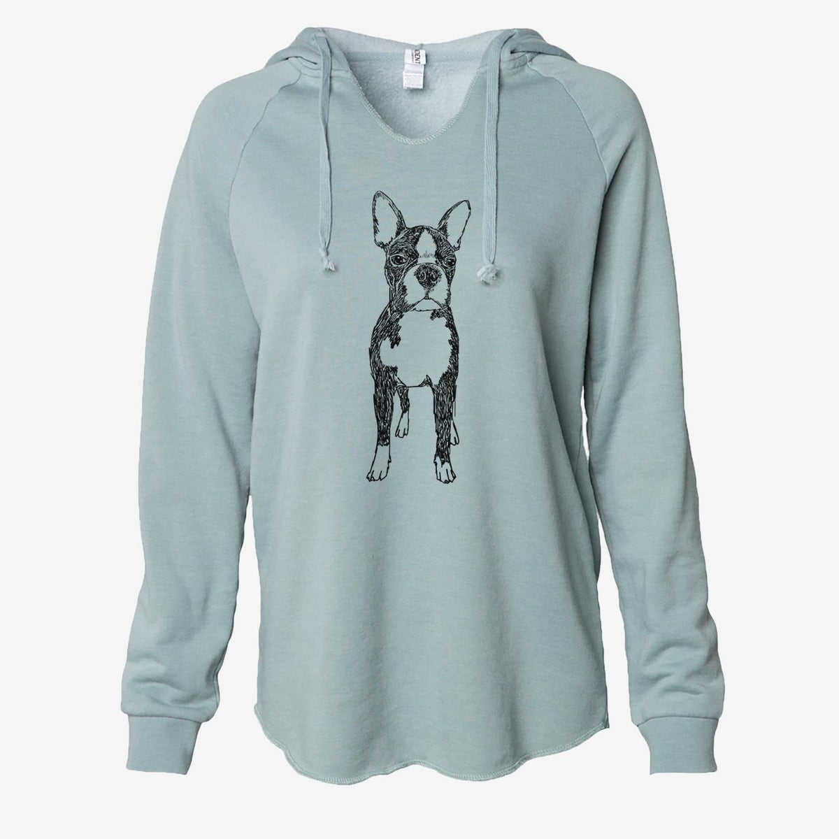 Doodled Cooper the Boston Terrier - Cali Wave Hooded Sweatshirt