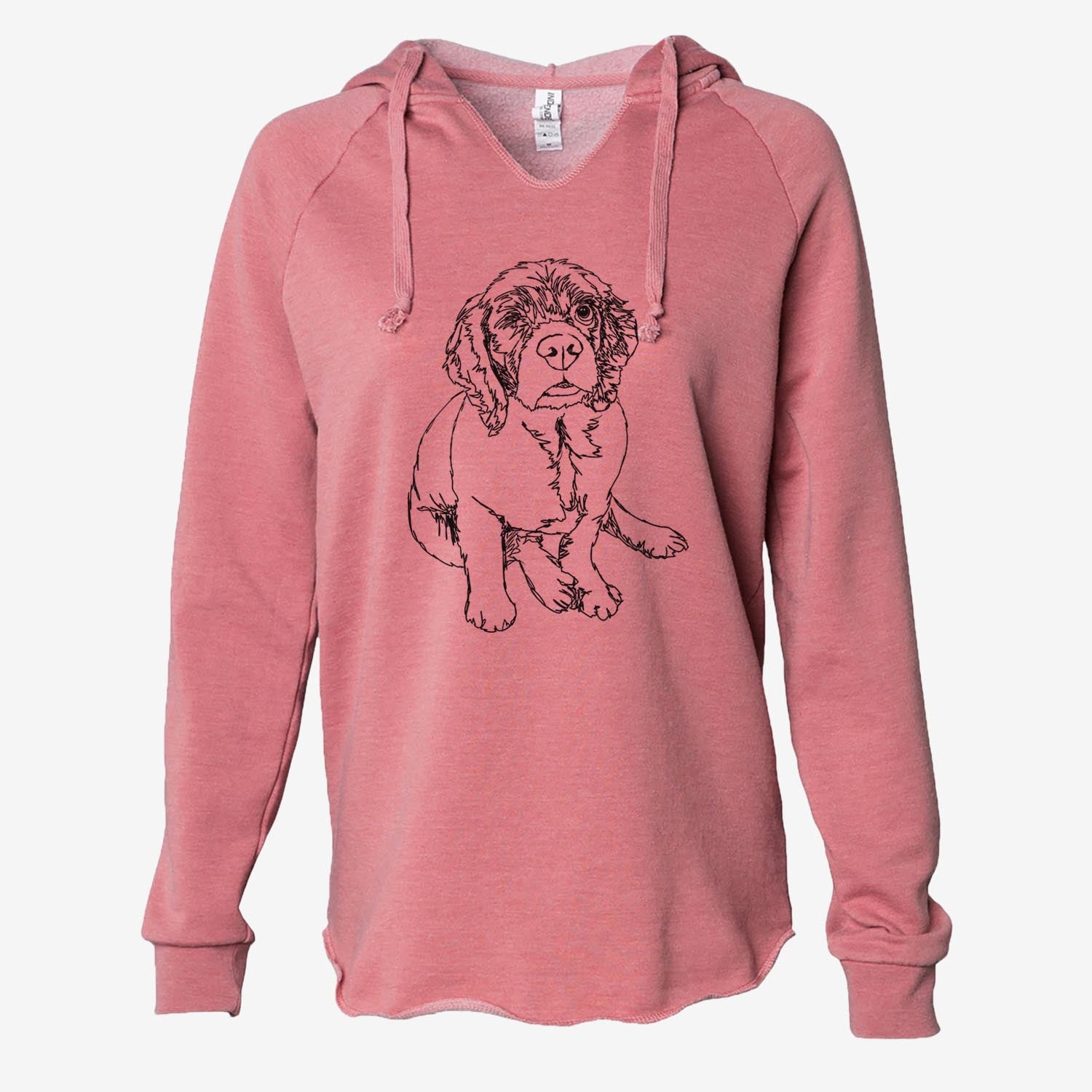 Doodled Crazy Raisin the Cocker Spaniel - Cali Wave Hooded Sweatshirt