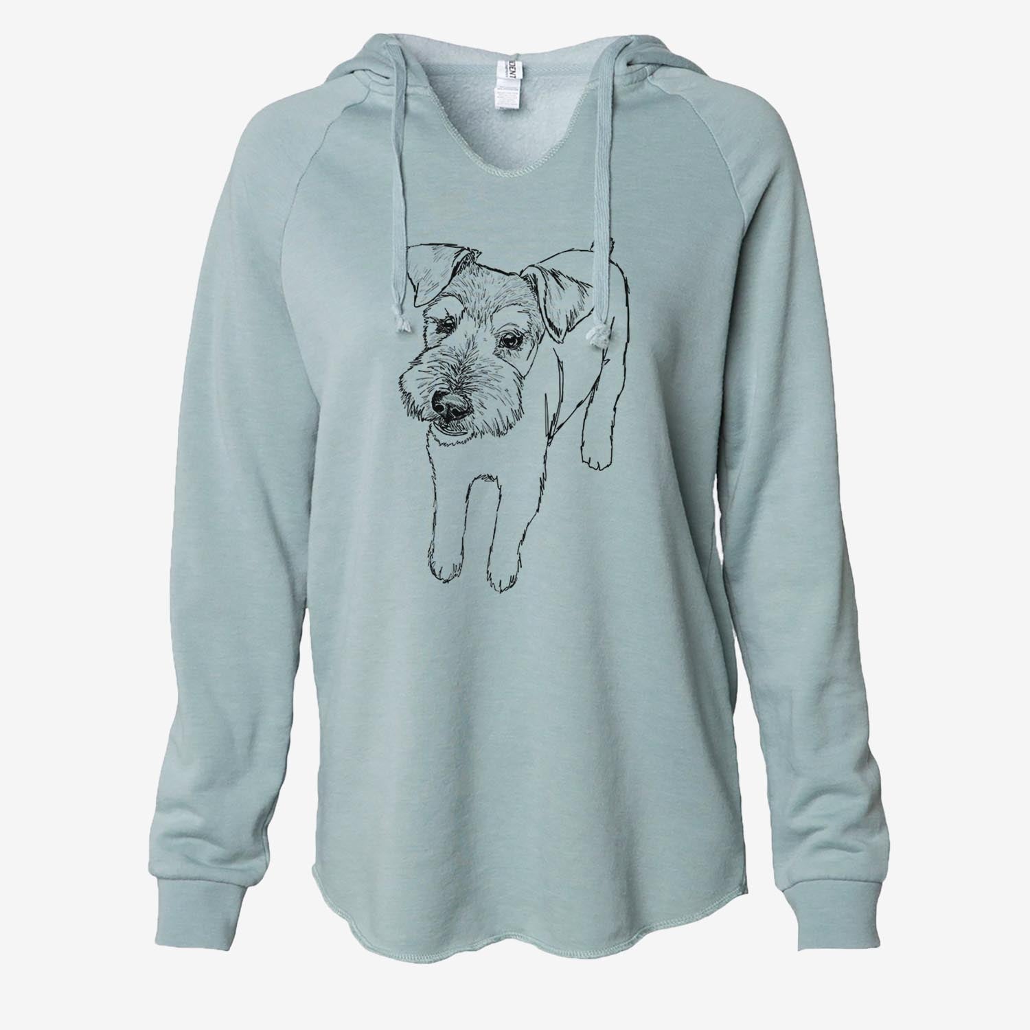 Doodled Dexter the Mini Schnauzer/Wire Terrier Mix - Cali Wave Hooded Sweatshirt