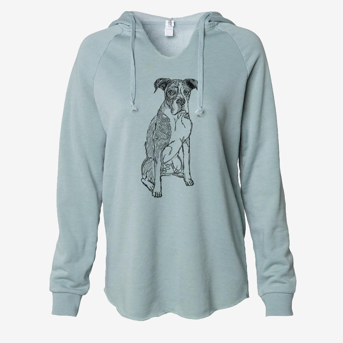 Doodled Dizzy the Boxer - Cali Wave Hooded Sweatshirt
