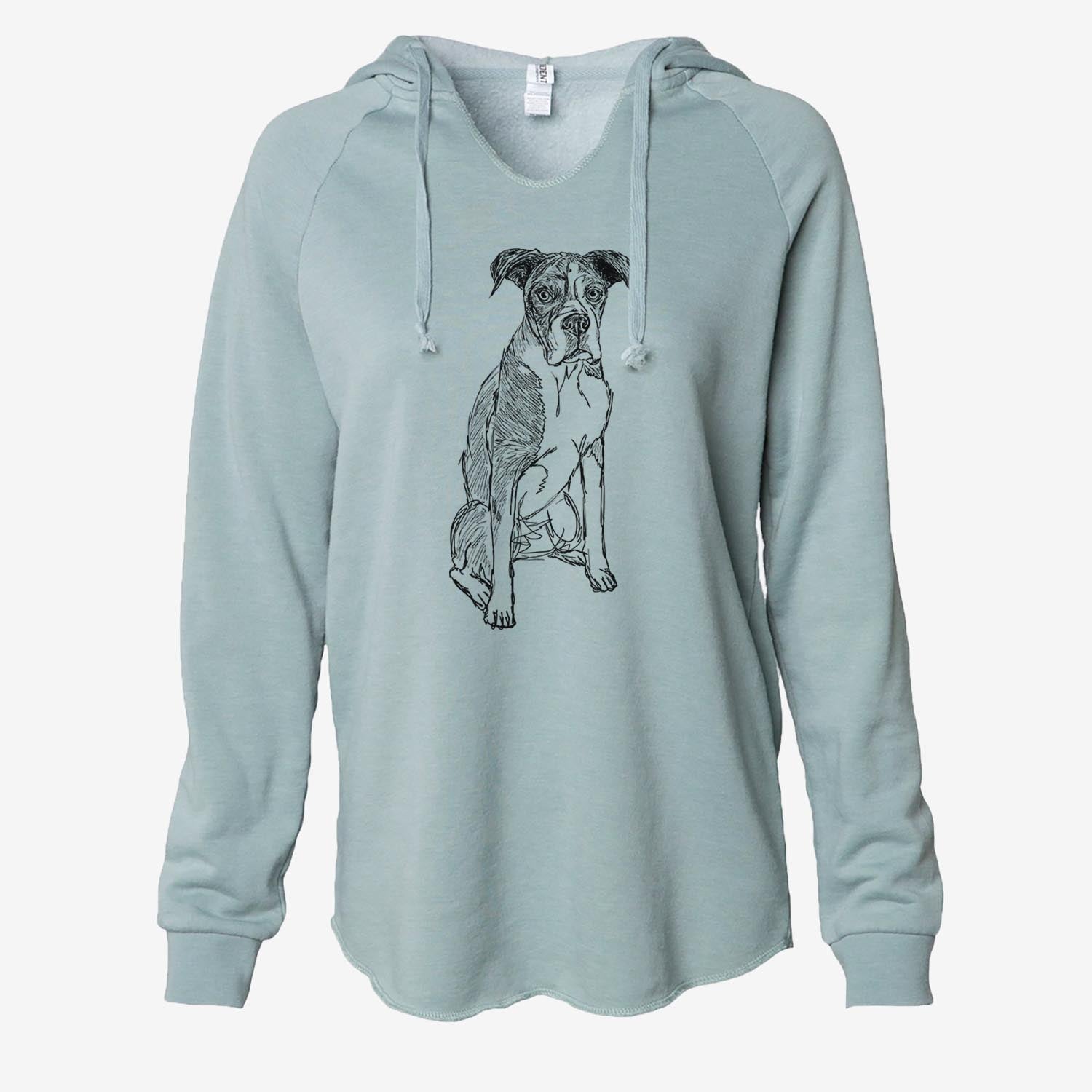 Doodled Dizzy the Boxer - Cali Wave Hooded Sweatshirt