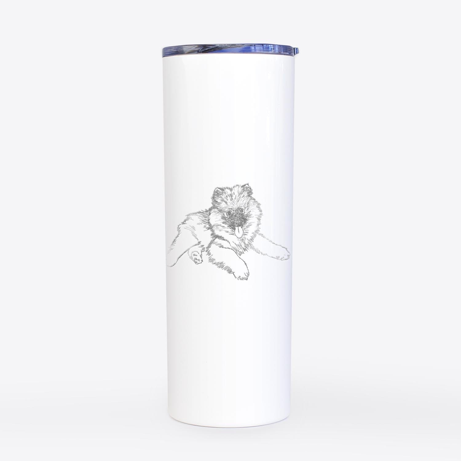 Doodled Double Bubble the Keeshond Puppy - 20oz Skinny Tumbler