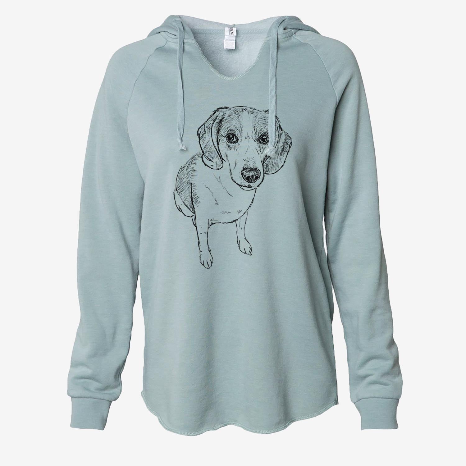 Doodled Duke the Beagle/Walker Hound Mix - Cali Wave Hooded Sweatshirt