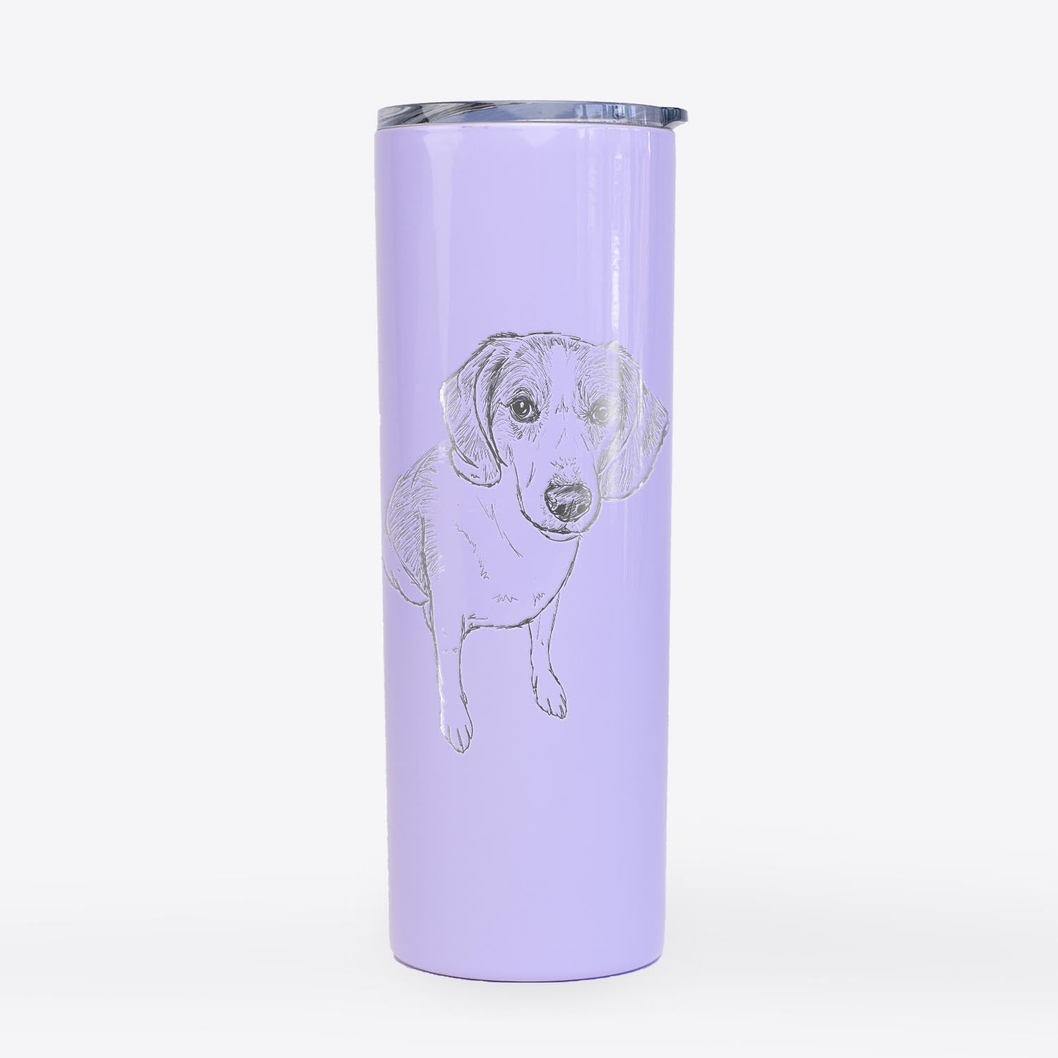 Doodled Duke the Beagle/Walker Hound Mix - 20oz Skinny Tumbler