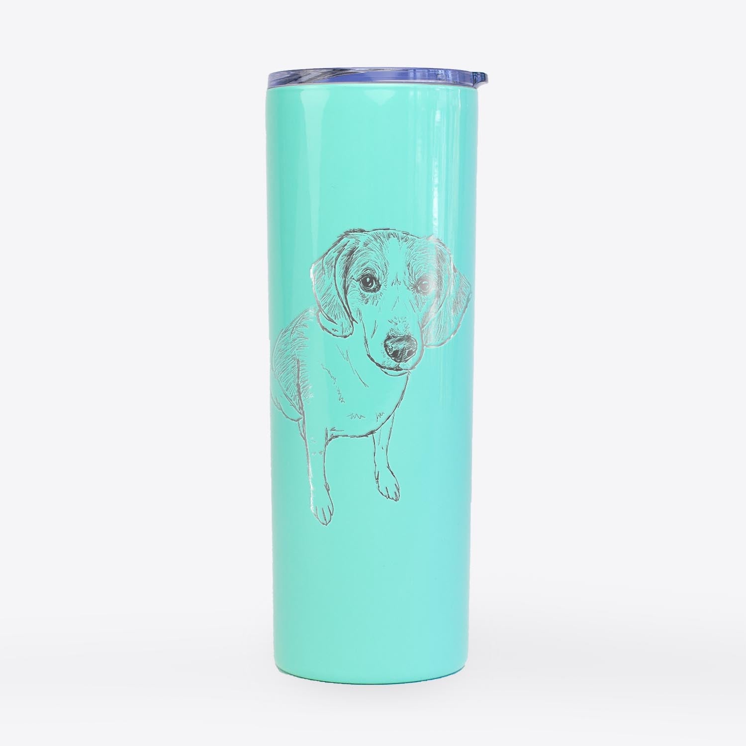 Doodled Duke the Beagle/Walker Hound Mix - 20oz Skinny Tumbler