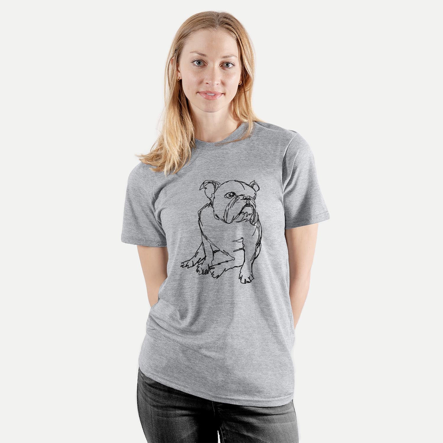 Doodled English Bulldog - Unisex Crewneck