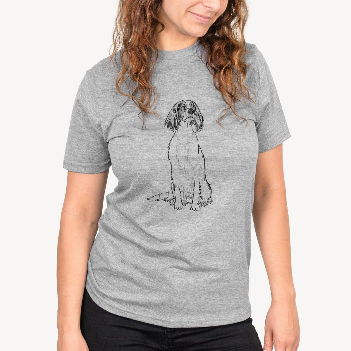 Doodled Fallon the Irish Red and White Setter - Unisex Crewneck