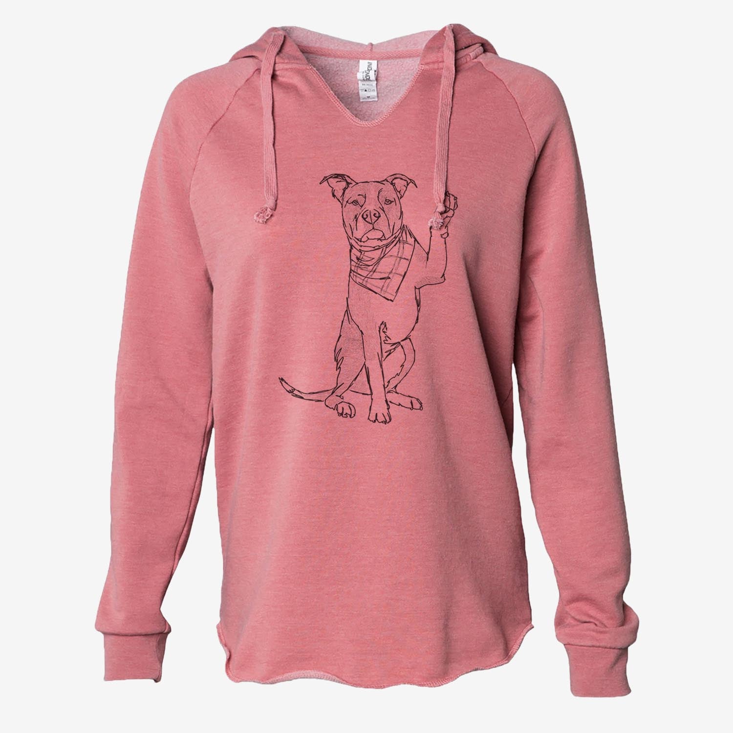 Doodled Fancy the American Staffordshire Terrier - Cali Wave Hooded Sweatshirt