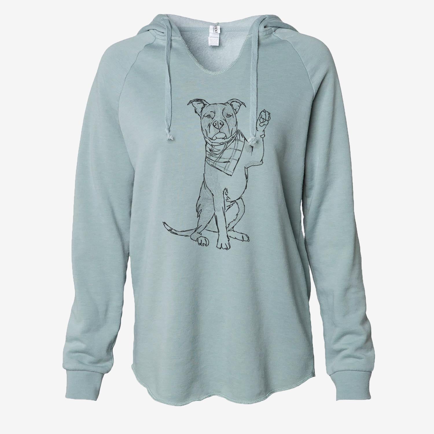 Doodled Fancy the American Staffordshire Terrier - Cali Wave Hooded Sweatshirt