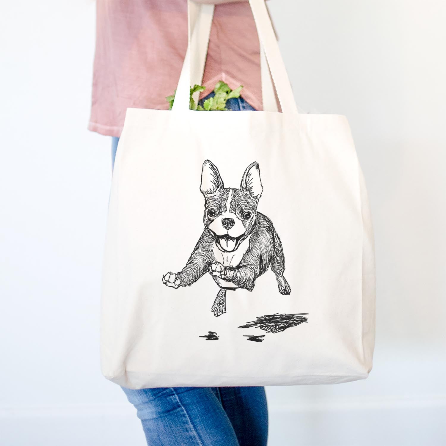 Doodled FiFi the Boston Terrier - Tote Bag