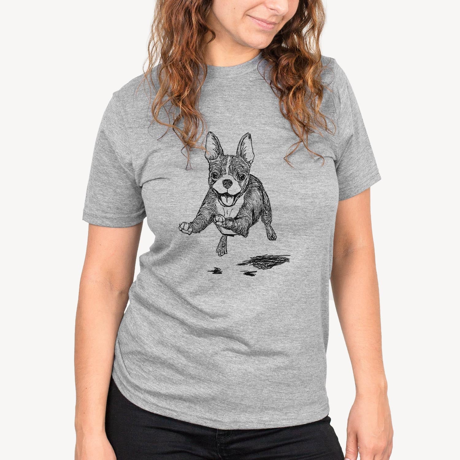 Doodled FiFi the Boston Terrier - Unisex Crewneck