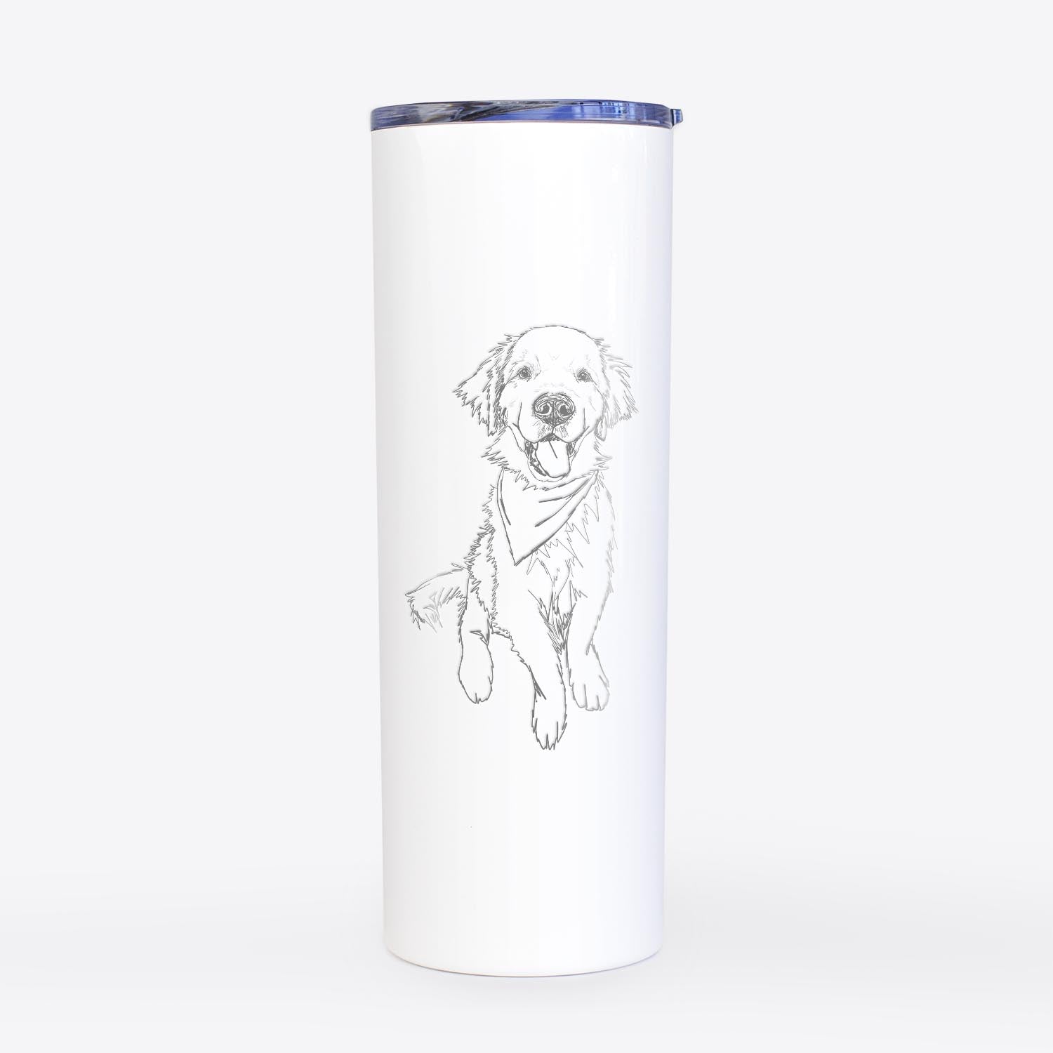 Doodled Finley the Golden Retriever Puppy - 20oz Skinny Tumbler