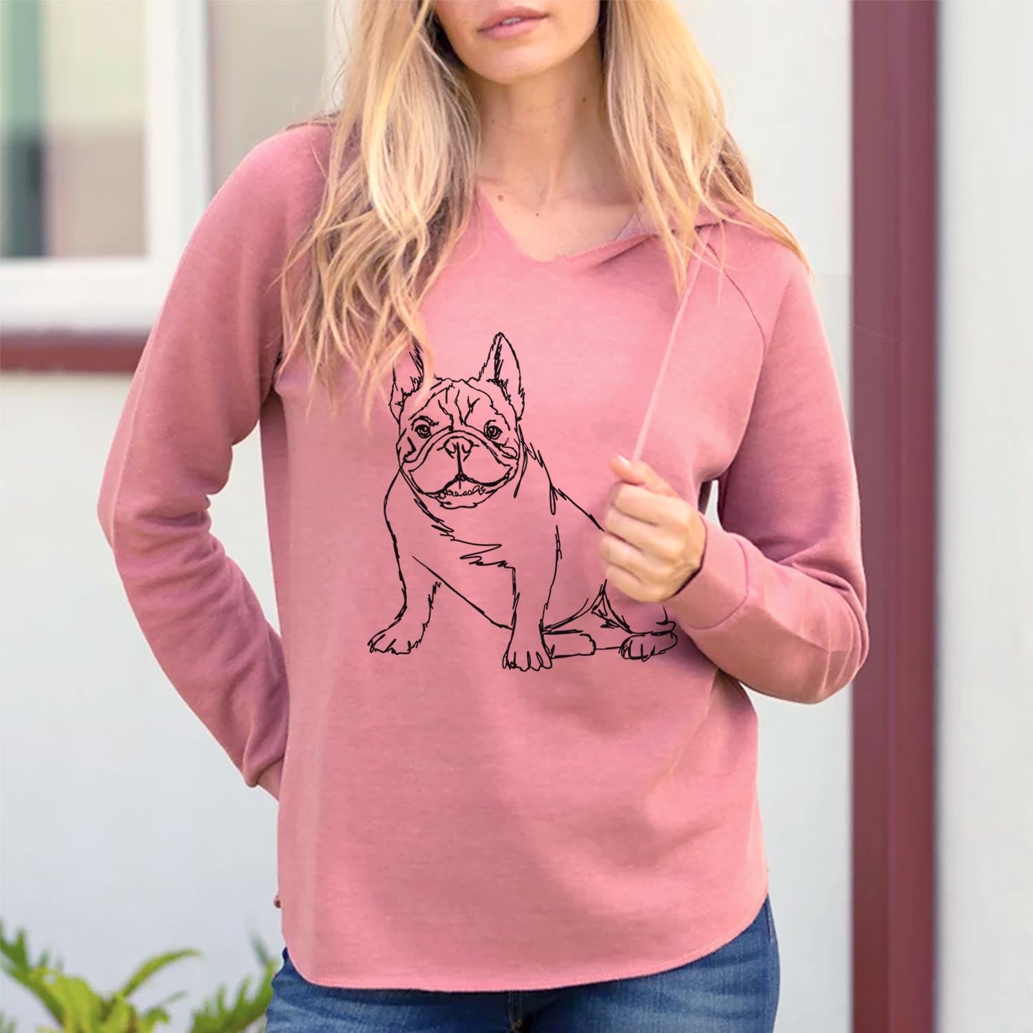 Doodled French Bulldog - Cali Wave Hooded Sweatshirt