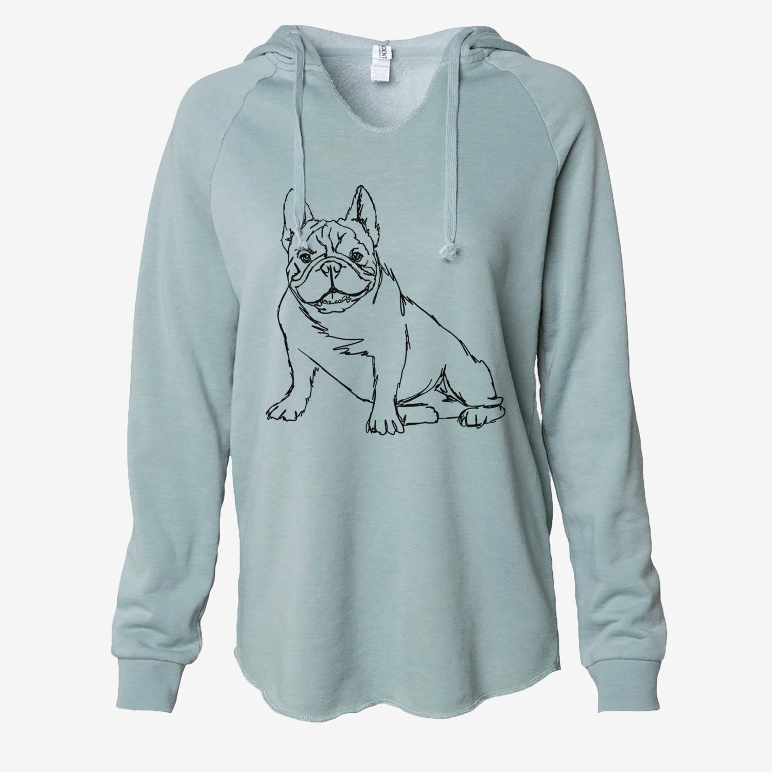 Doodled French Bulldog - Cali Wave Hooded Sweatshirt