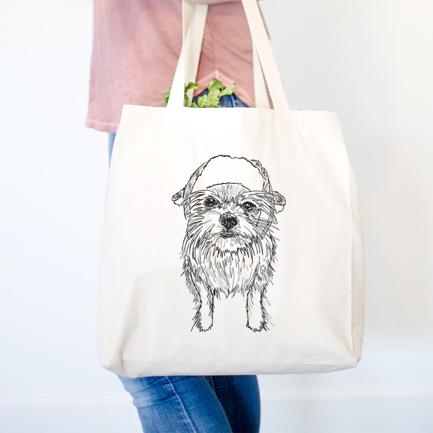 Doodled Gambit the Long Haired Chihuahua - Tote Bag