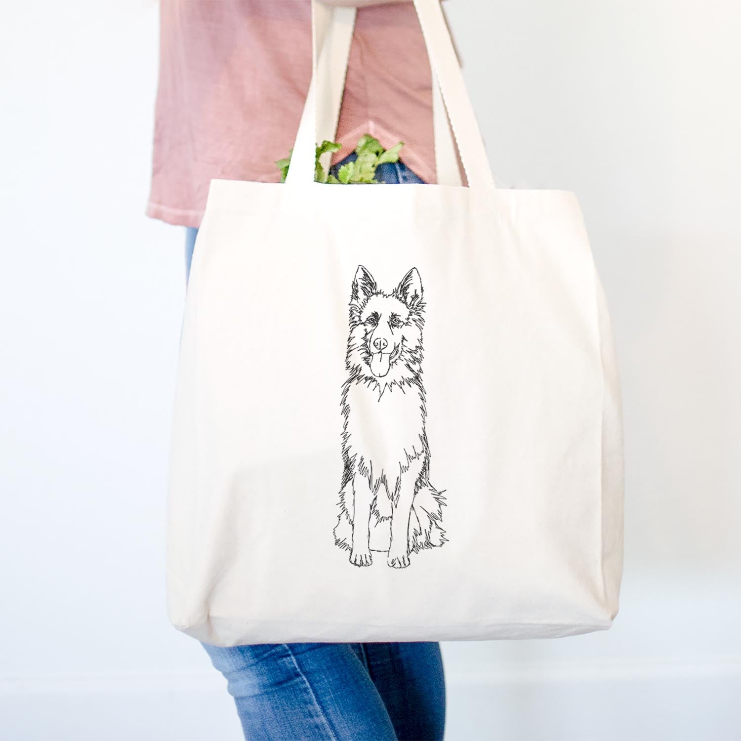 Doodled German Shepherd - Tote Bag