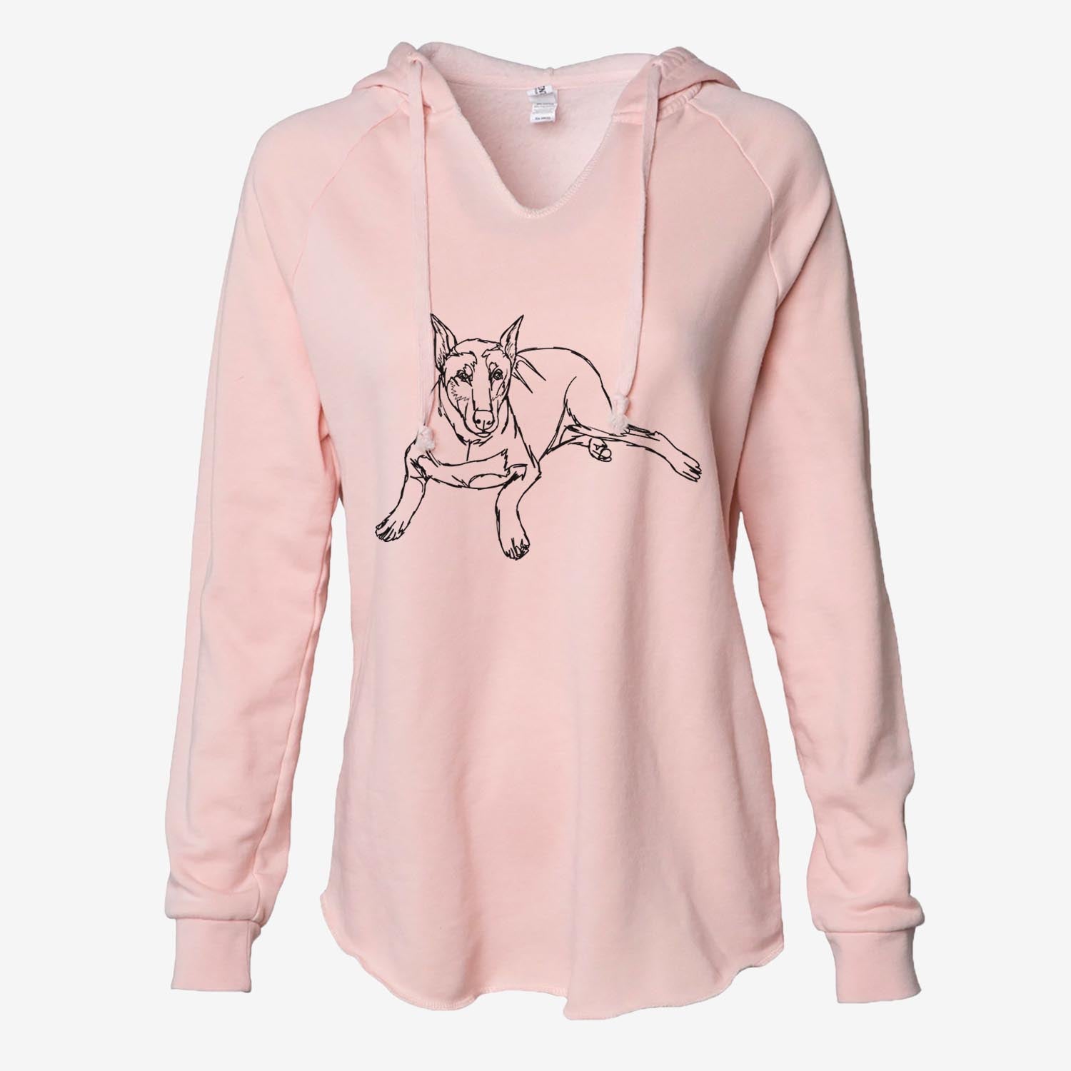 Doodled Ginger the Doberman Pinscher - Cali Wave Hooded Sweatshirt