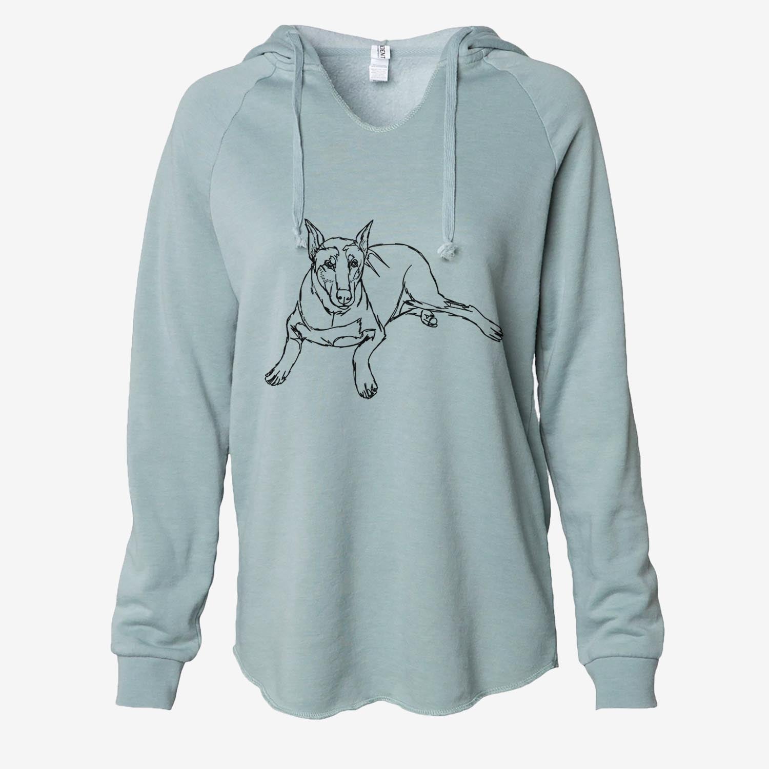 Doodled Ginger the Doberman Pinscher - Cali Wave Hooded Sweatshirt