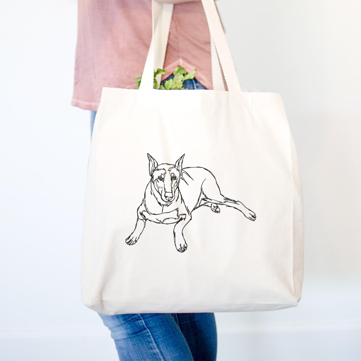 Doodled Ginger the Doberman Pinscher - Tote Bag