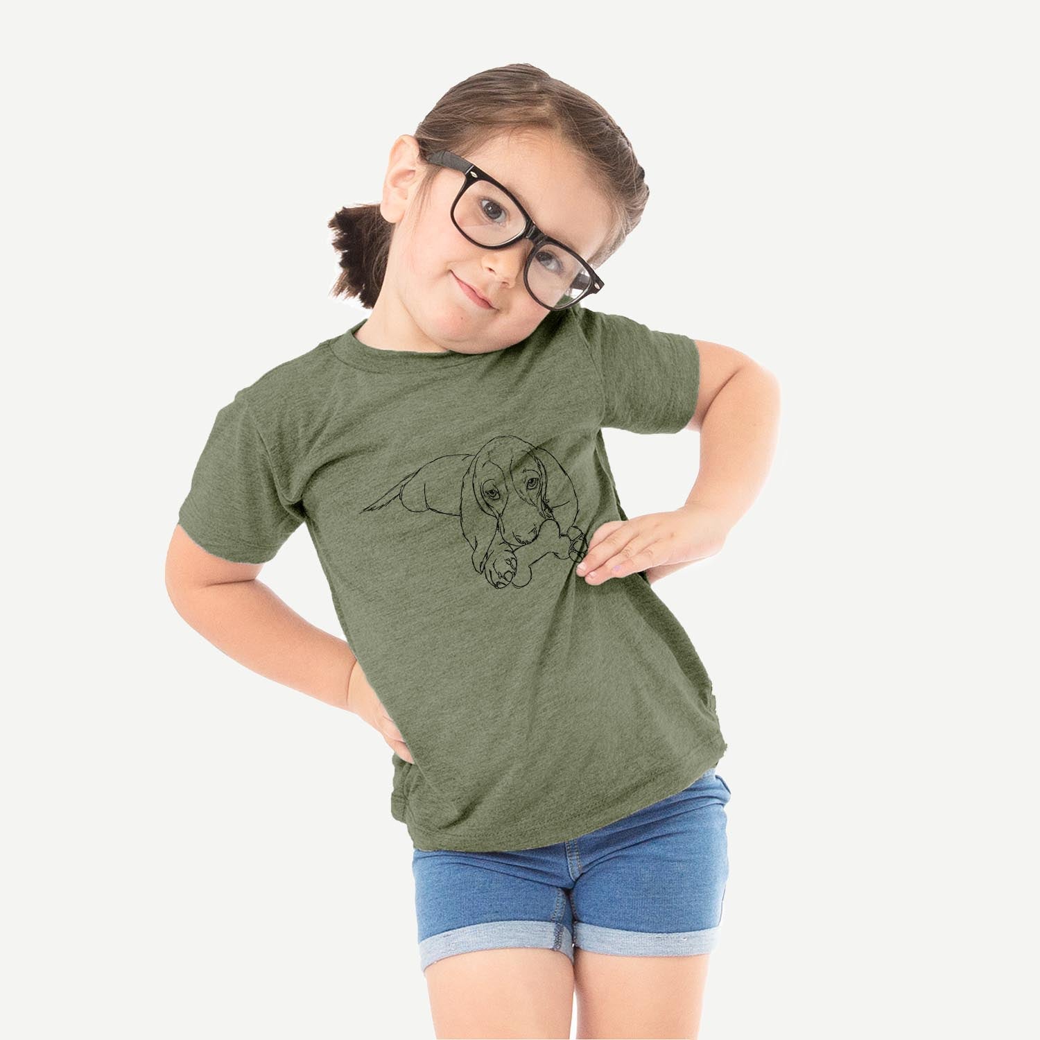 Doodled Gracie the Basset Hound - Kids/Youth/Toddler Shirt