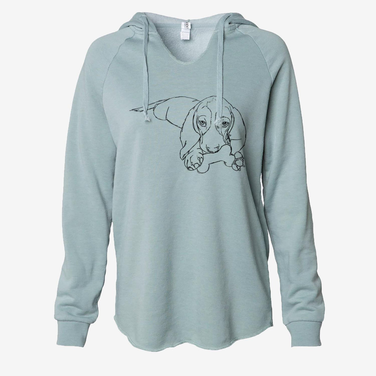 Doodled Gracie the Basset Hound - Cali Wave Hooded Sweatshirt