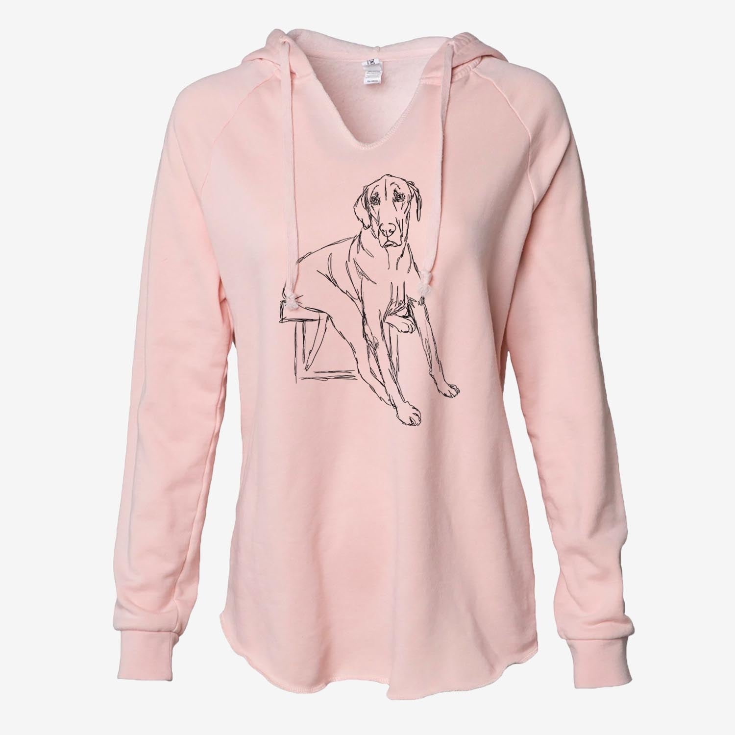 Doodled Gracie the Great Dane - Cali Wave Hooded Sweatshirt