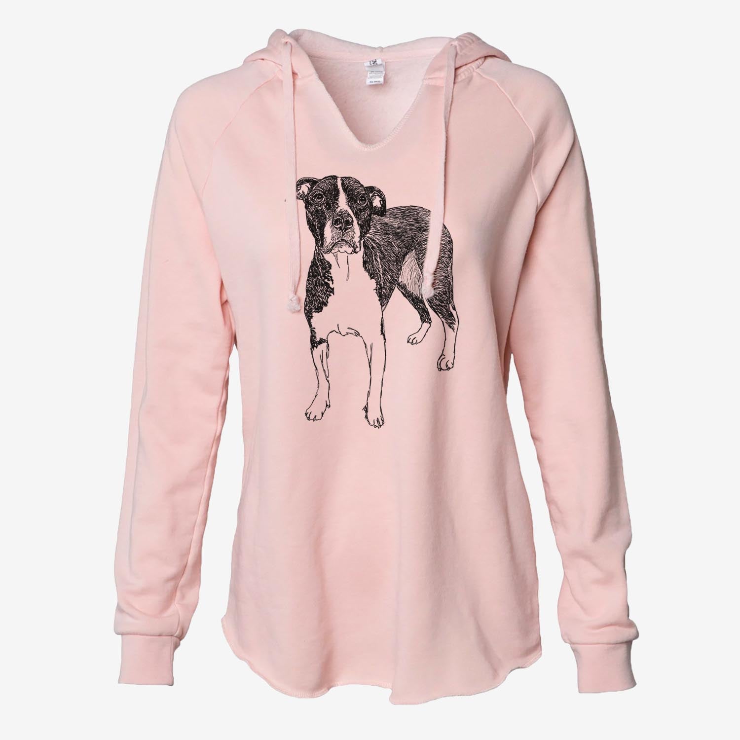 Doodled Harley Quinn the American Staffordshire Terrier - Cali Wave Hooded Sweatshirt