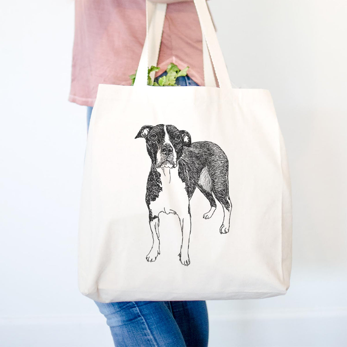 Doodled Harley Quinn the American Staffordshire Terrier - Tote Bag